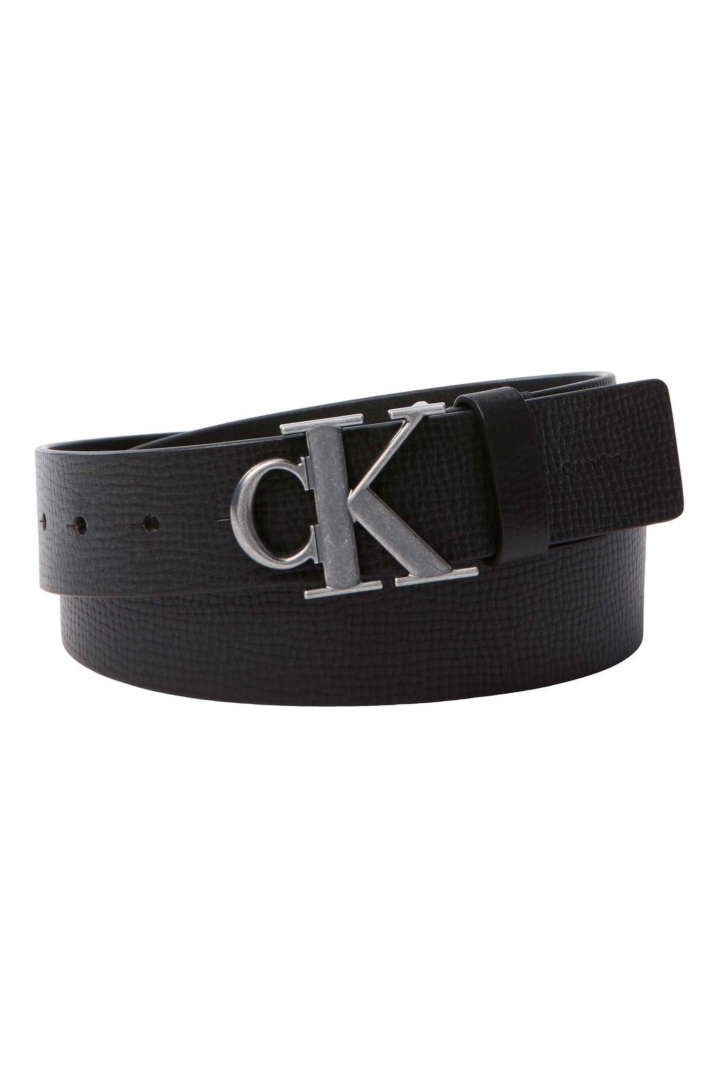 CK BUCKLE 40MM FIXED BELT BLACK/ANTIQUE SILVER 1