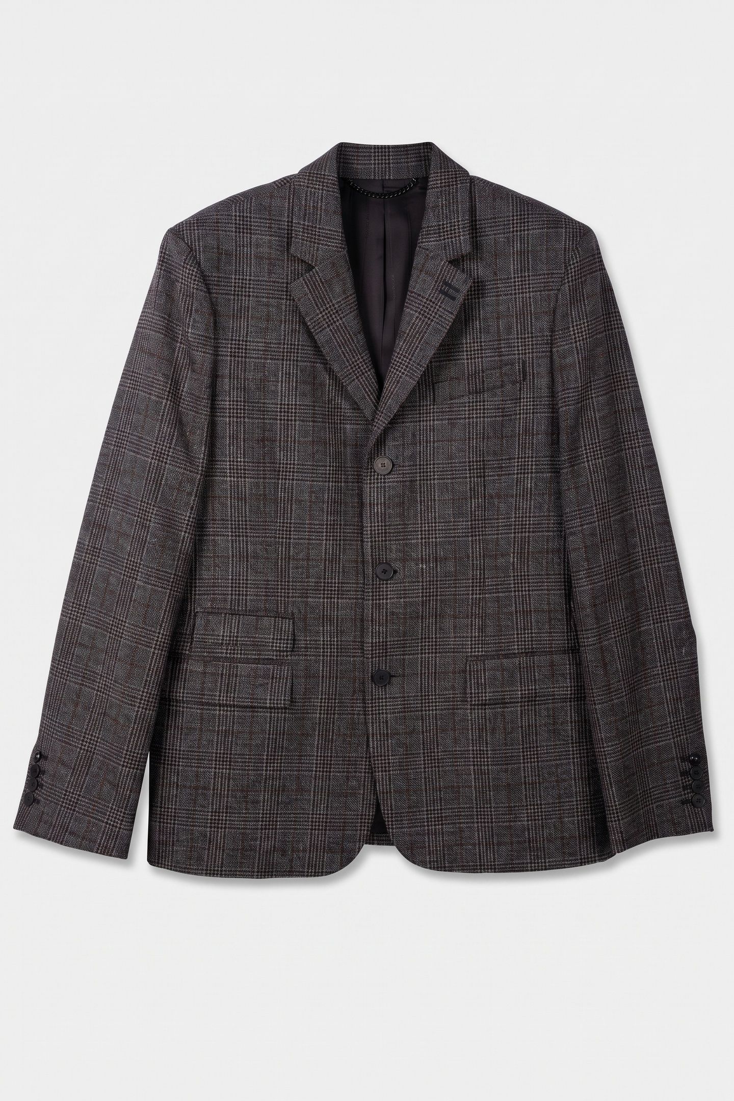 LOOSE-FITTING JACKET W 3 BUTTONS AND 3 POCKETS BROWN / BLACK 5