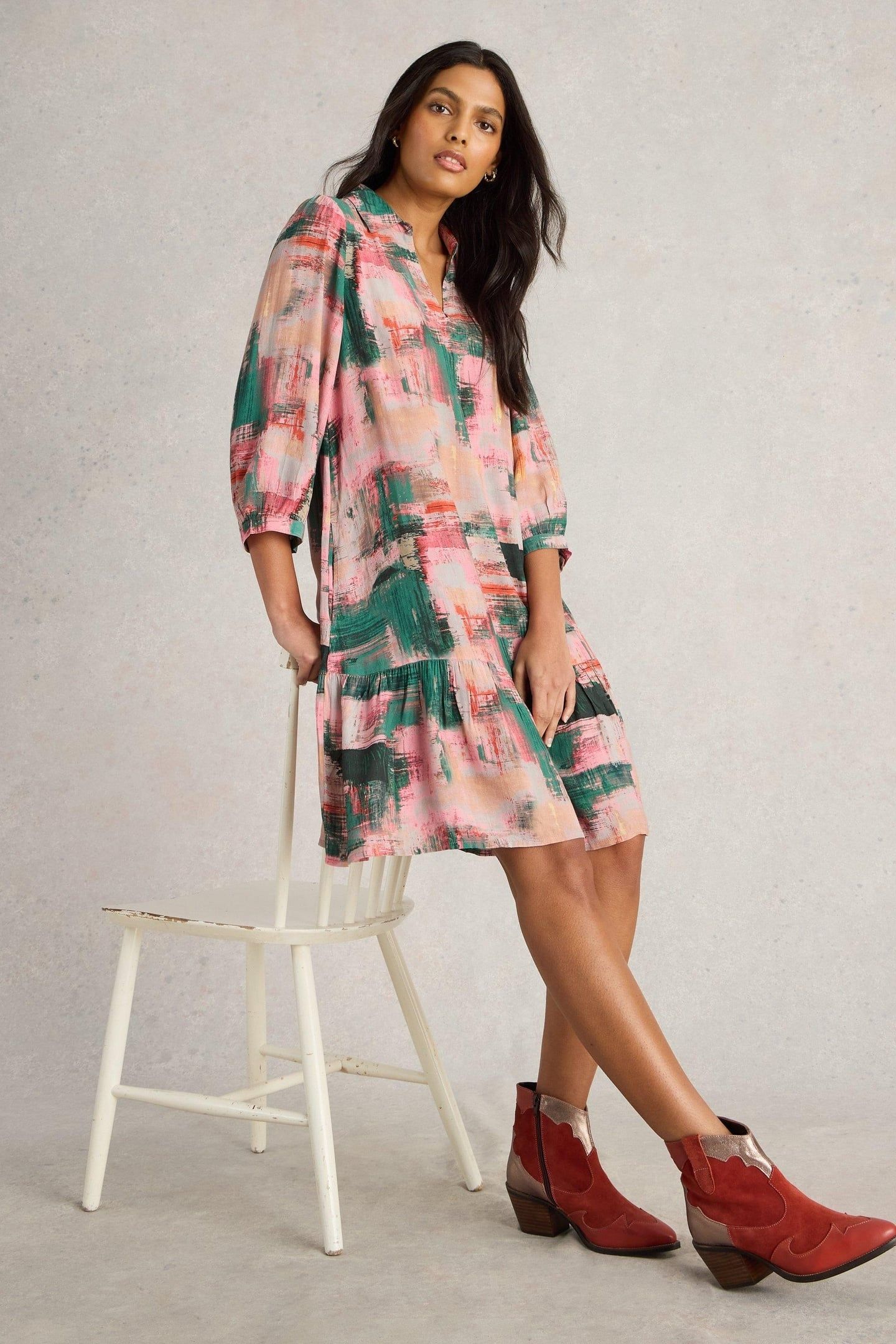 HARPREET DRESS PINK MULTI 8