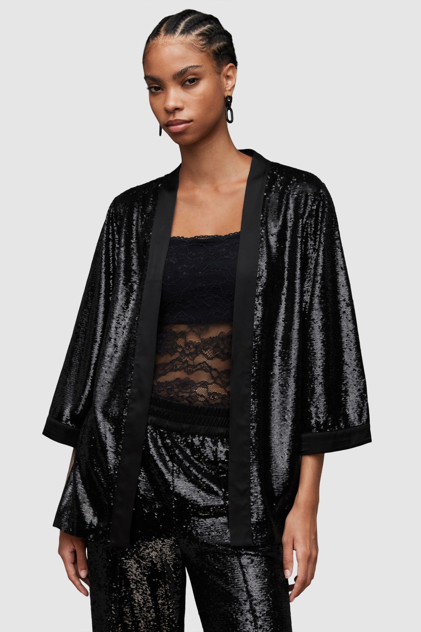 CARINA SEQUIN KIMONO BLACK 2