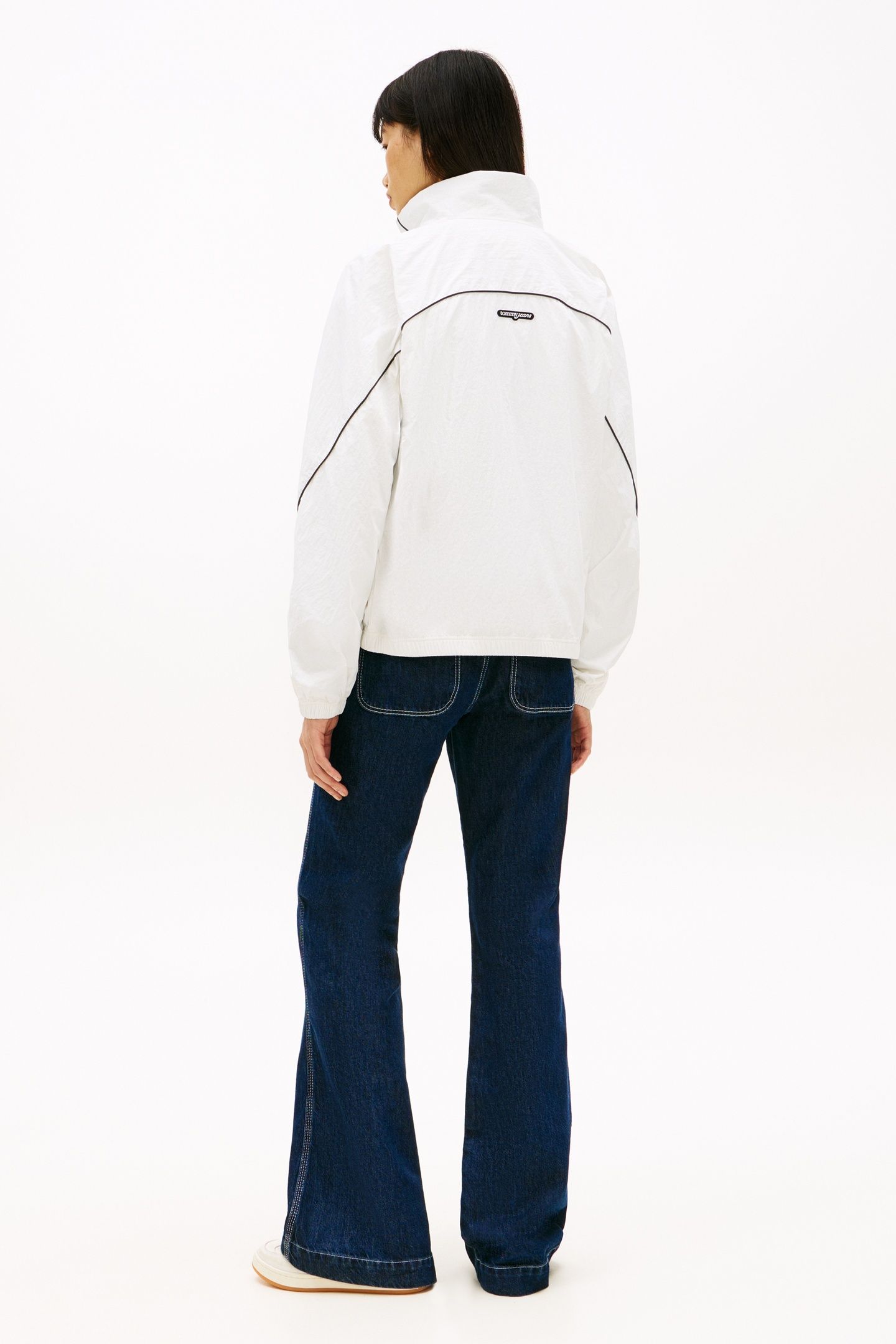 PIPING NYLON TRACK JACKET ECRU 3