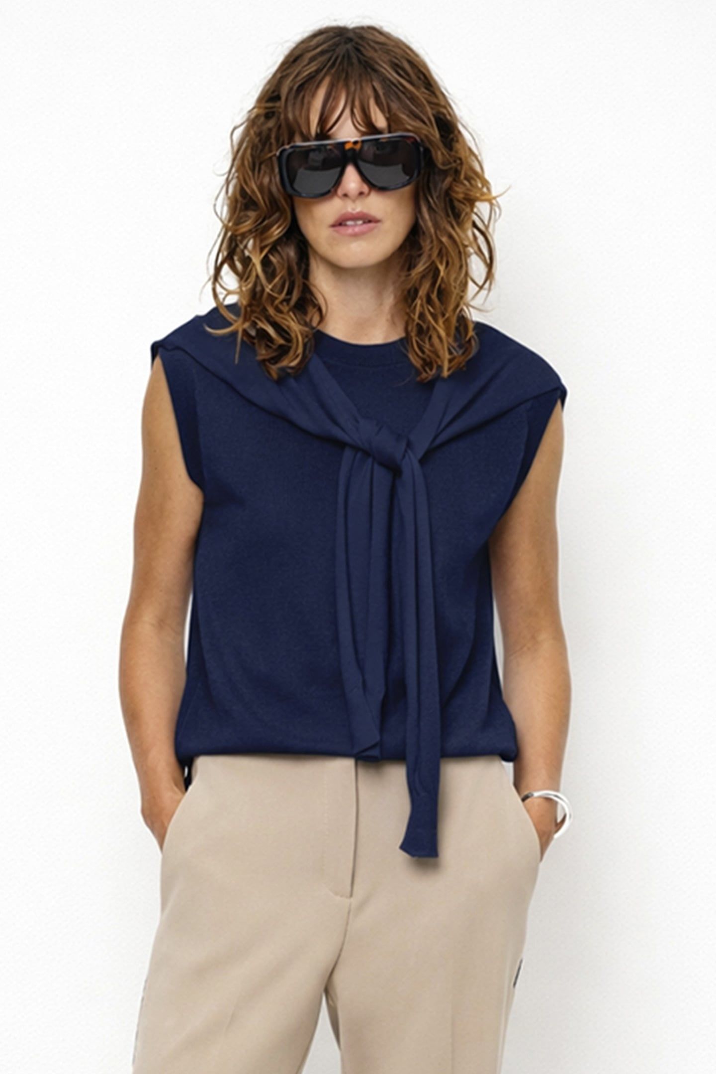 FRAYA DOUBLE LAYERED SWEAT MOONLIT BLUE 1