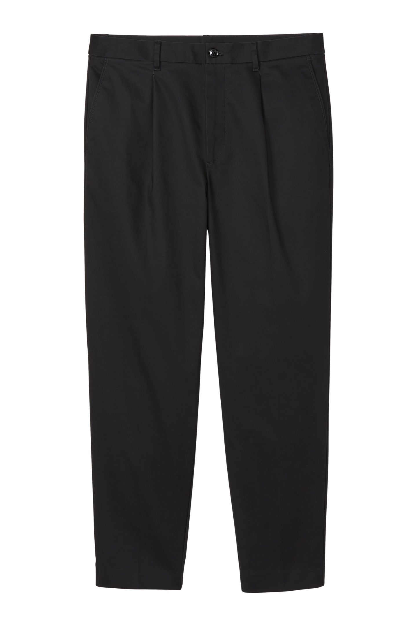 TAPERED STRETCH SATEEN CHINO TROUSERS BLACK 4