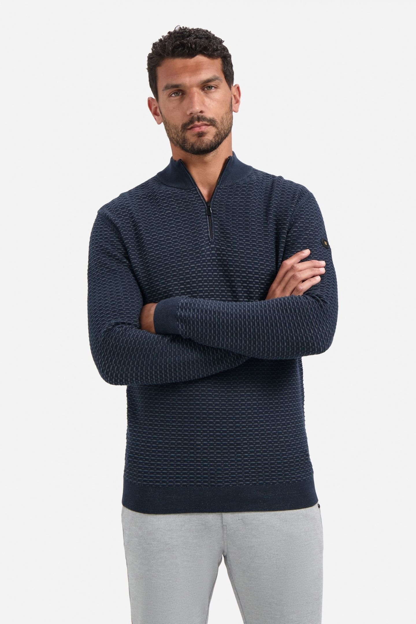 PULLOVER HALF ZIP JACQUARD PLATED NIGHT 2