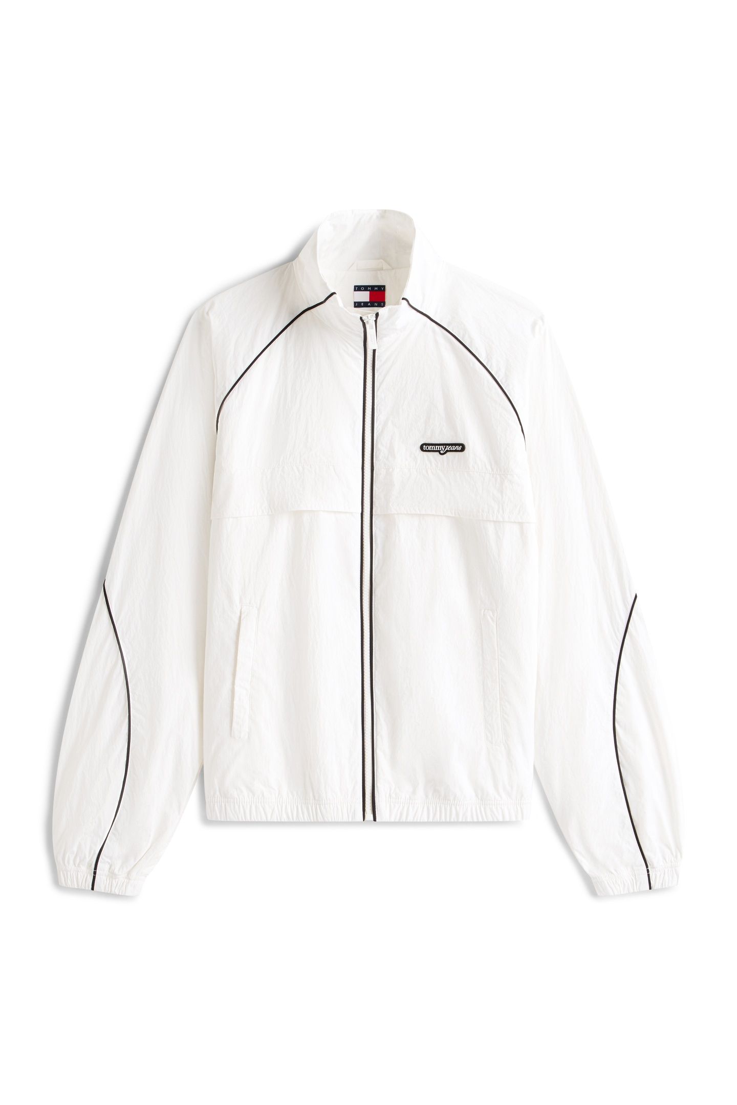 PIPING NYLON TRACK JACKET ECRU 4