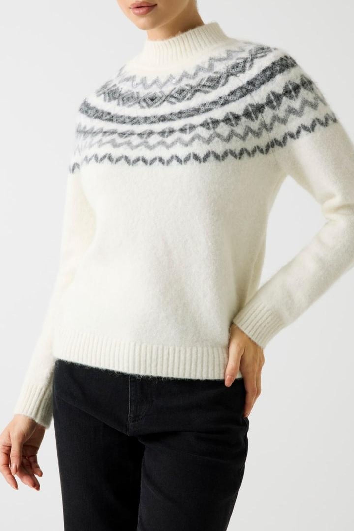 AKILAH LS MOCK NECK MACADAMIA MULTI 4
