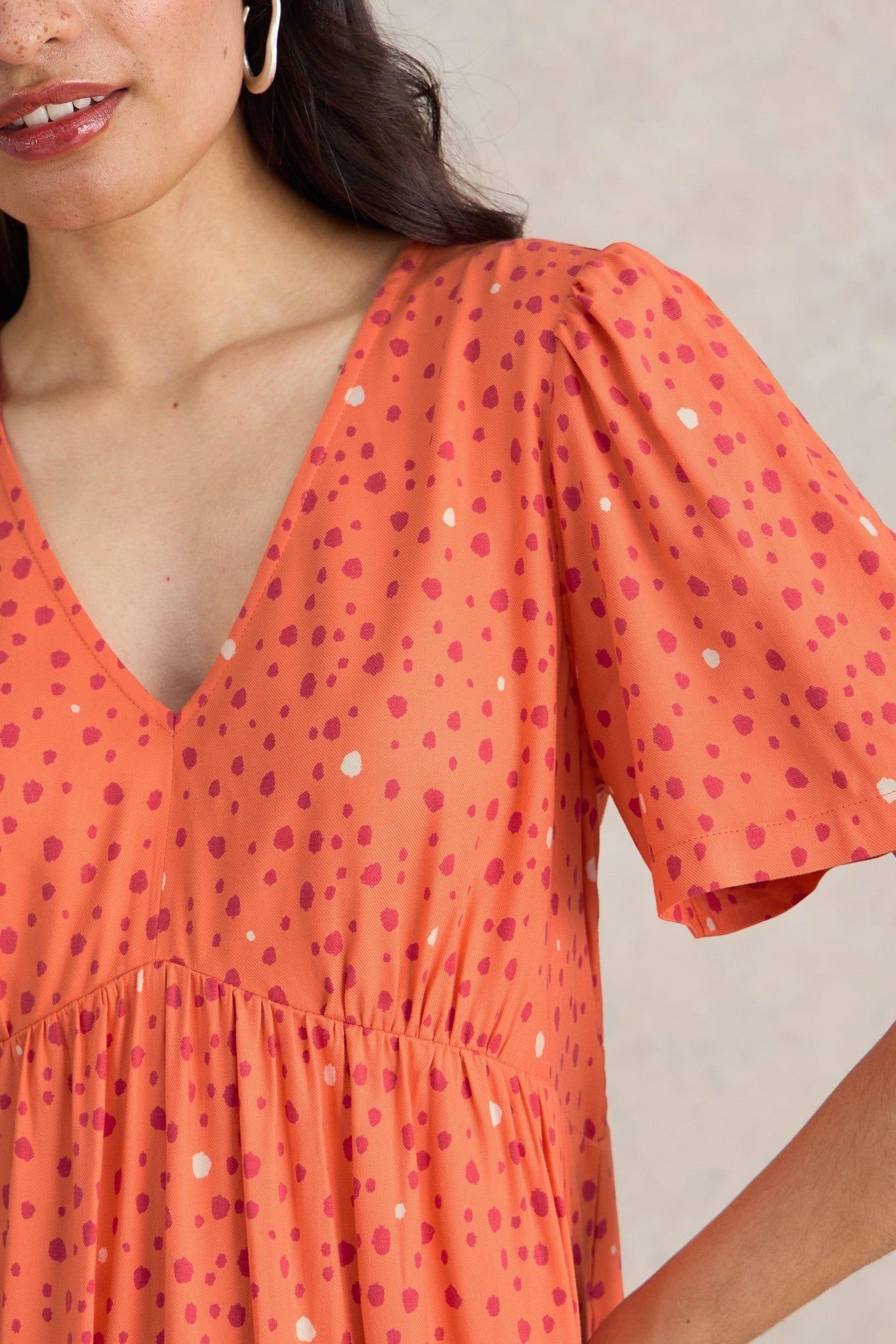 LUCY MIDI DRESS ORANGE MULTI 7