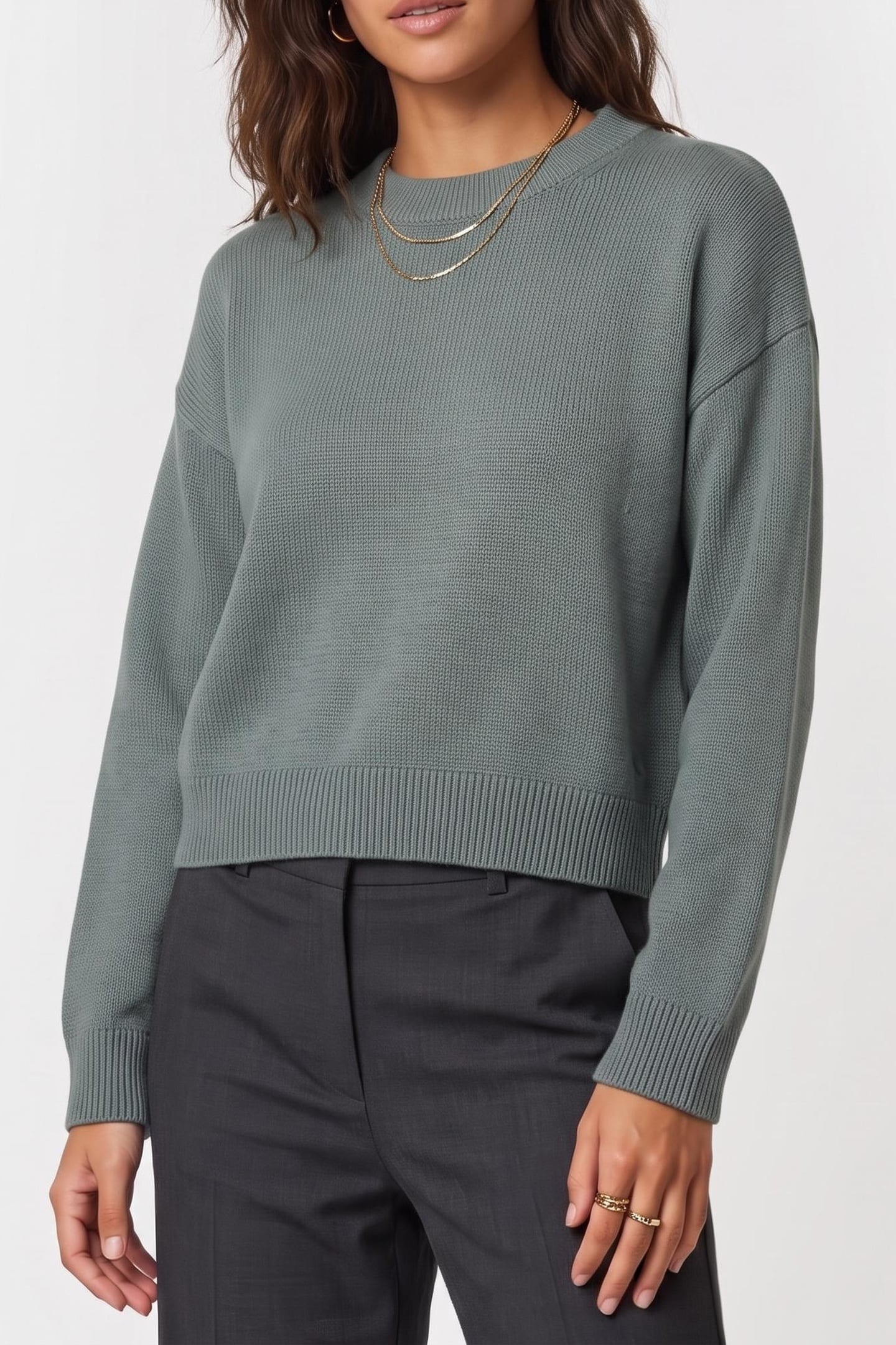 LONG SLEEVE CREW NECK TOP AUTUMN GREEN 1