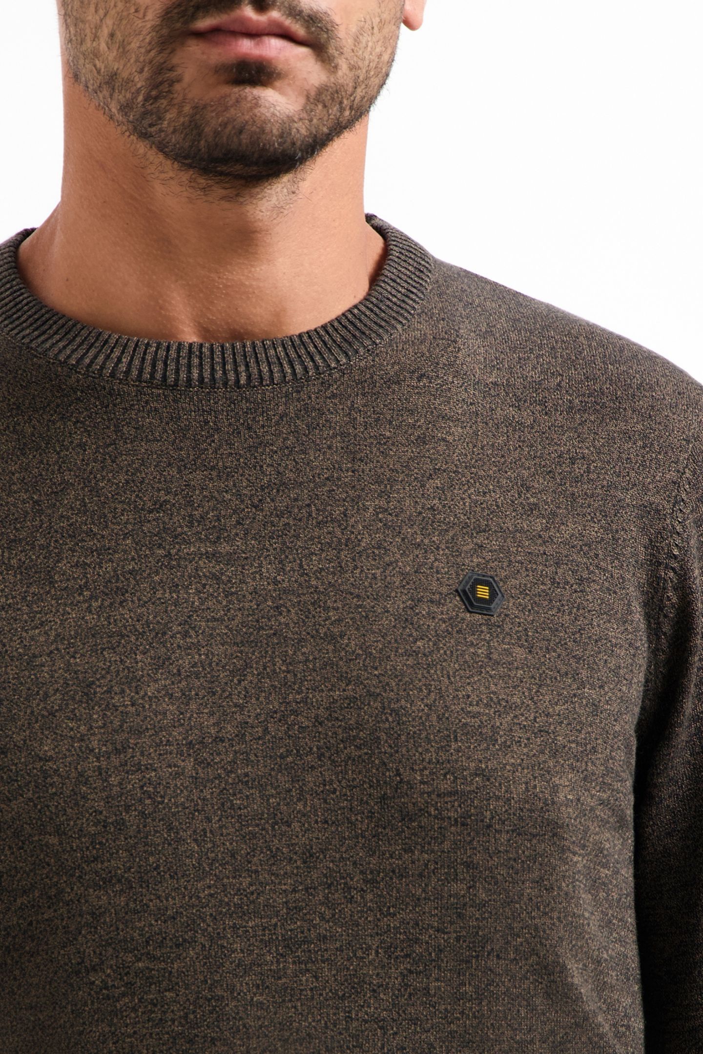 PULLOVER CREWNECK 2 COLOURED MELANGE TAUPE 7