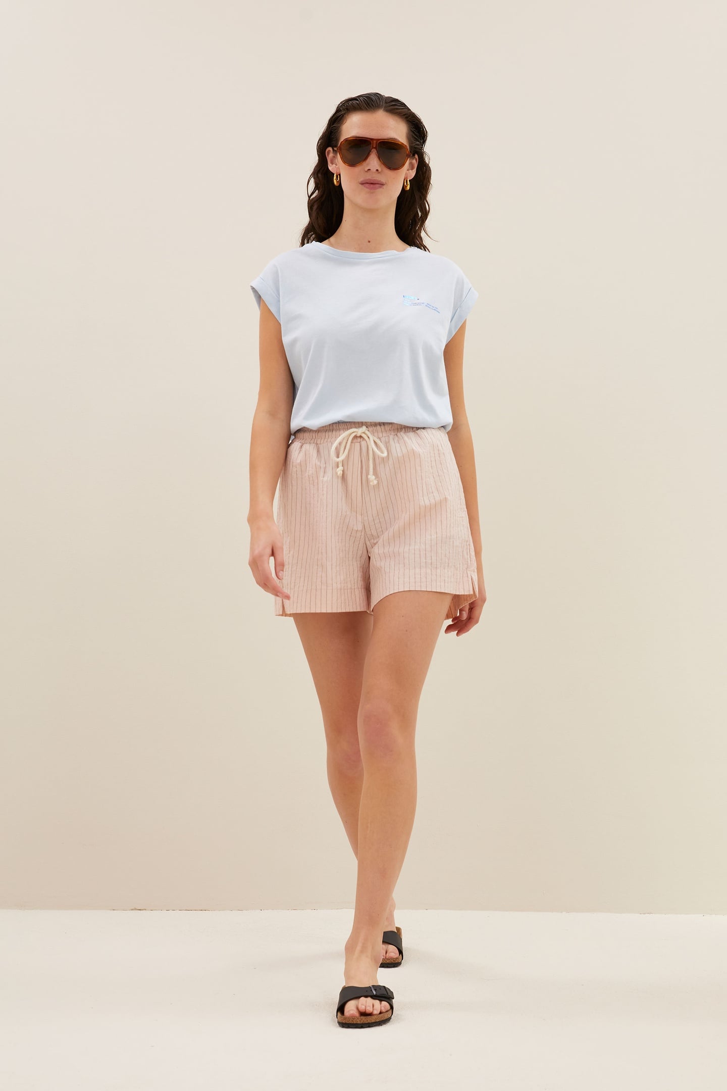 LIO STRIPE SHORTS ROSE STRIPE 1