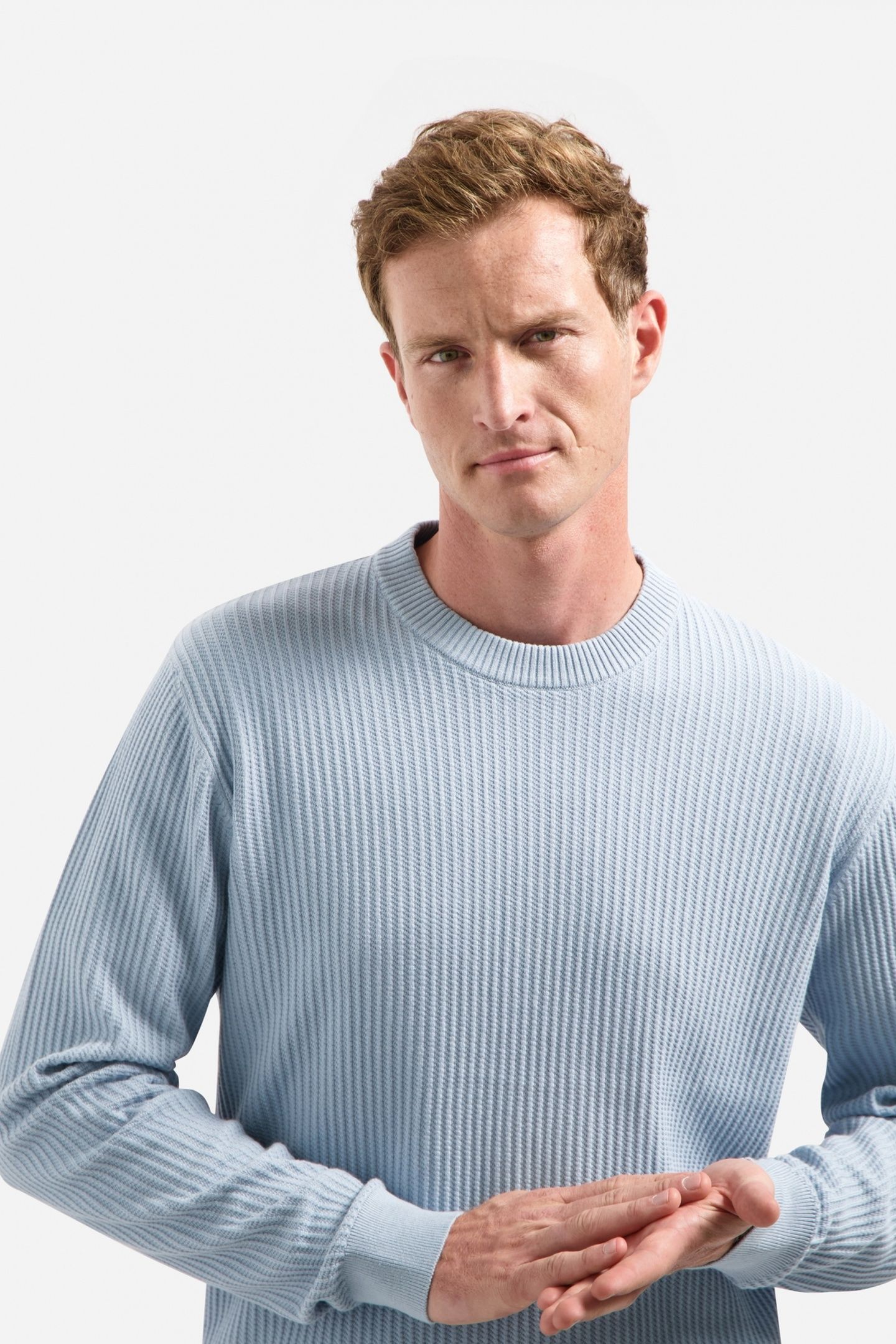PULLOVER CREWNECK RIB DUSTY BLUE 7