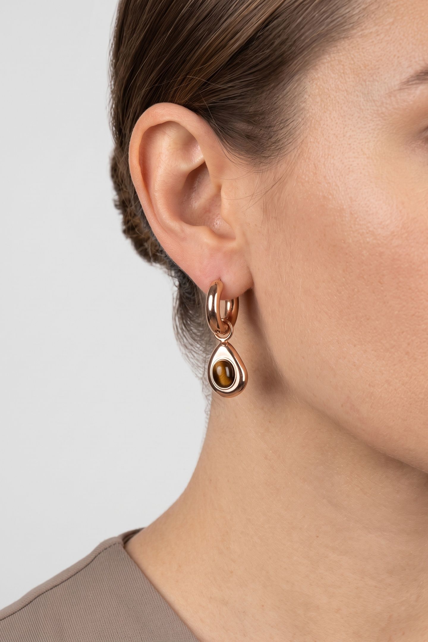 TIGER'S EYE OHRRINGE ROSEGOLD 1
