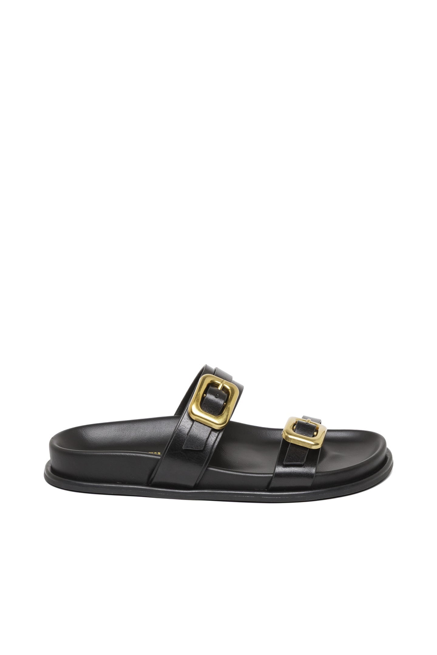 ZAZ SLIDES BLACK LEATHER 1