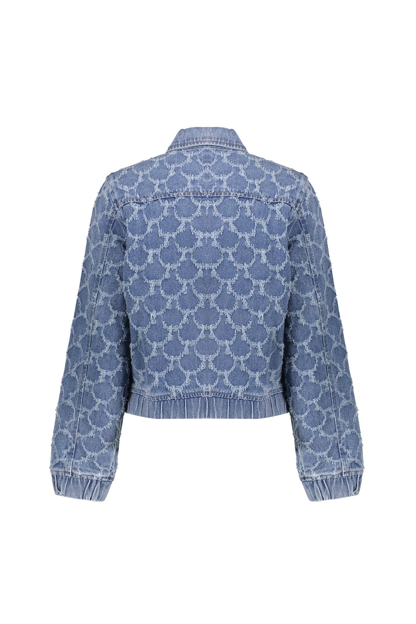 JEANS JACKET JACQUARD CIRCLES MID BLUE DENIM 2