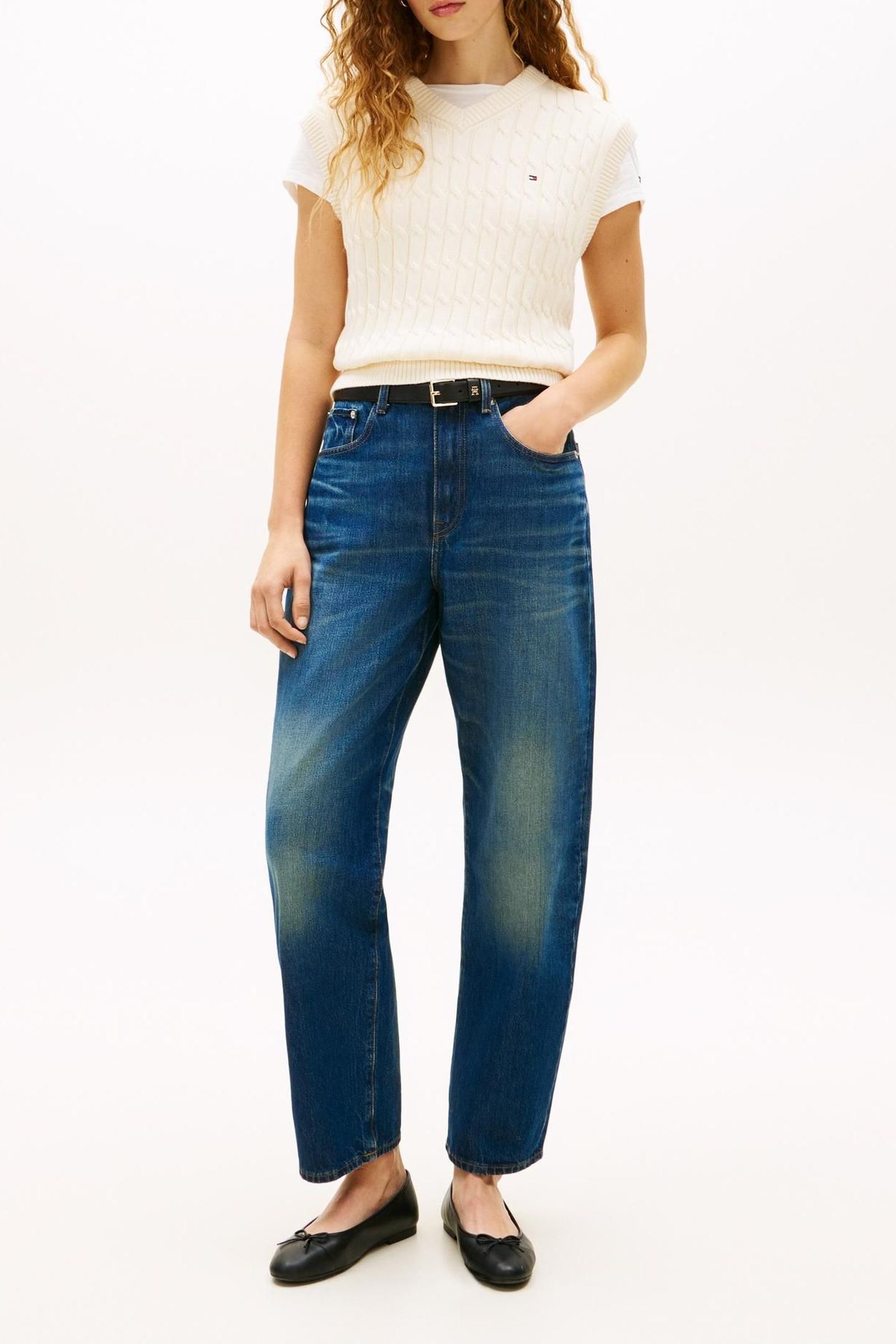 COTTON CABLE MID V-NECK CALICO 2