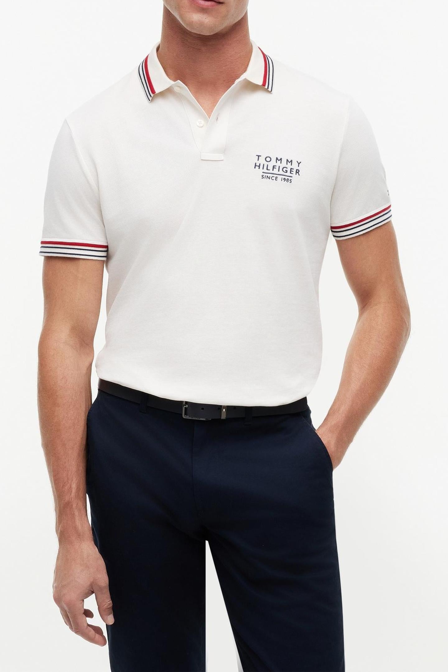 REGULAR FIT SIGNATURE COLLAR POLO SHIRT IVORY PETAL 1