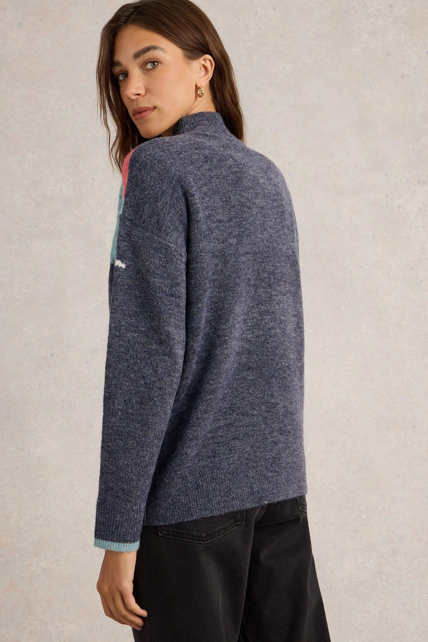 LUCY LEAF JUMPER BLUE MULTI 4