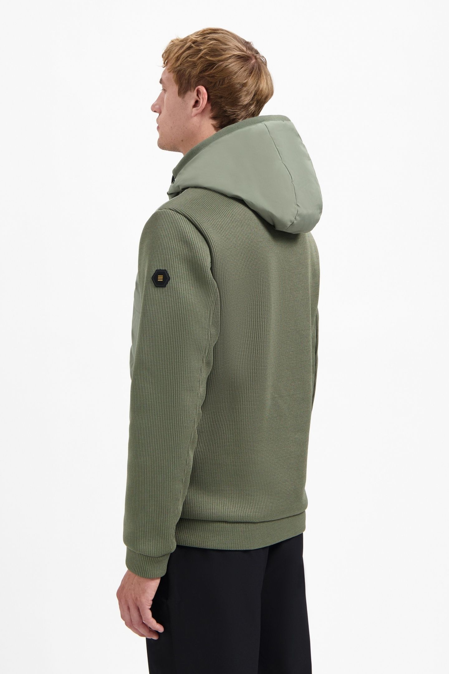JACKET SHORT FIT SEALED HOODED KNITTED MIX STEEL 3