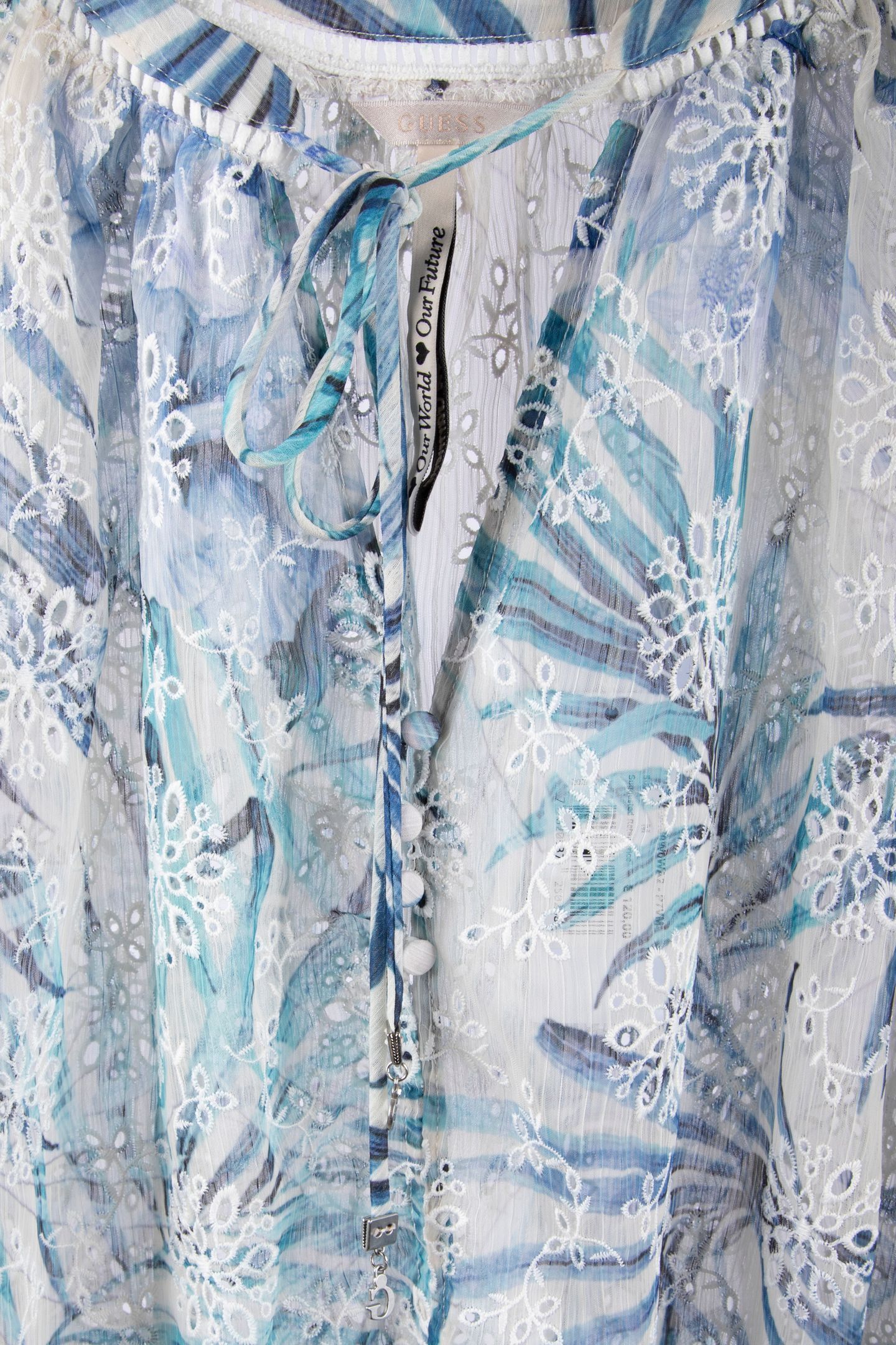 GUESS ECO LS DANIÈLE EMBRO TOP FIJI PALM PRINT 5