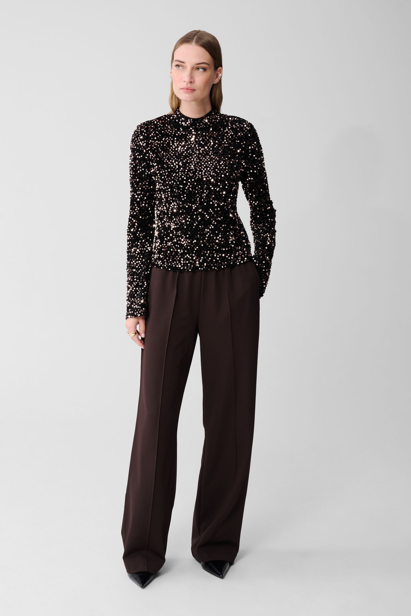 LA-SBCLEO FLARE SLEEVE TOP SILVER 1