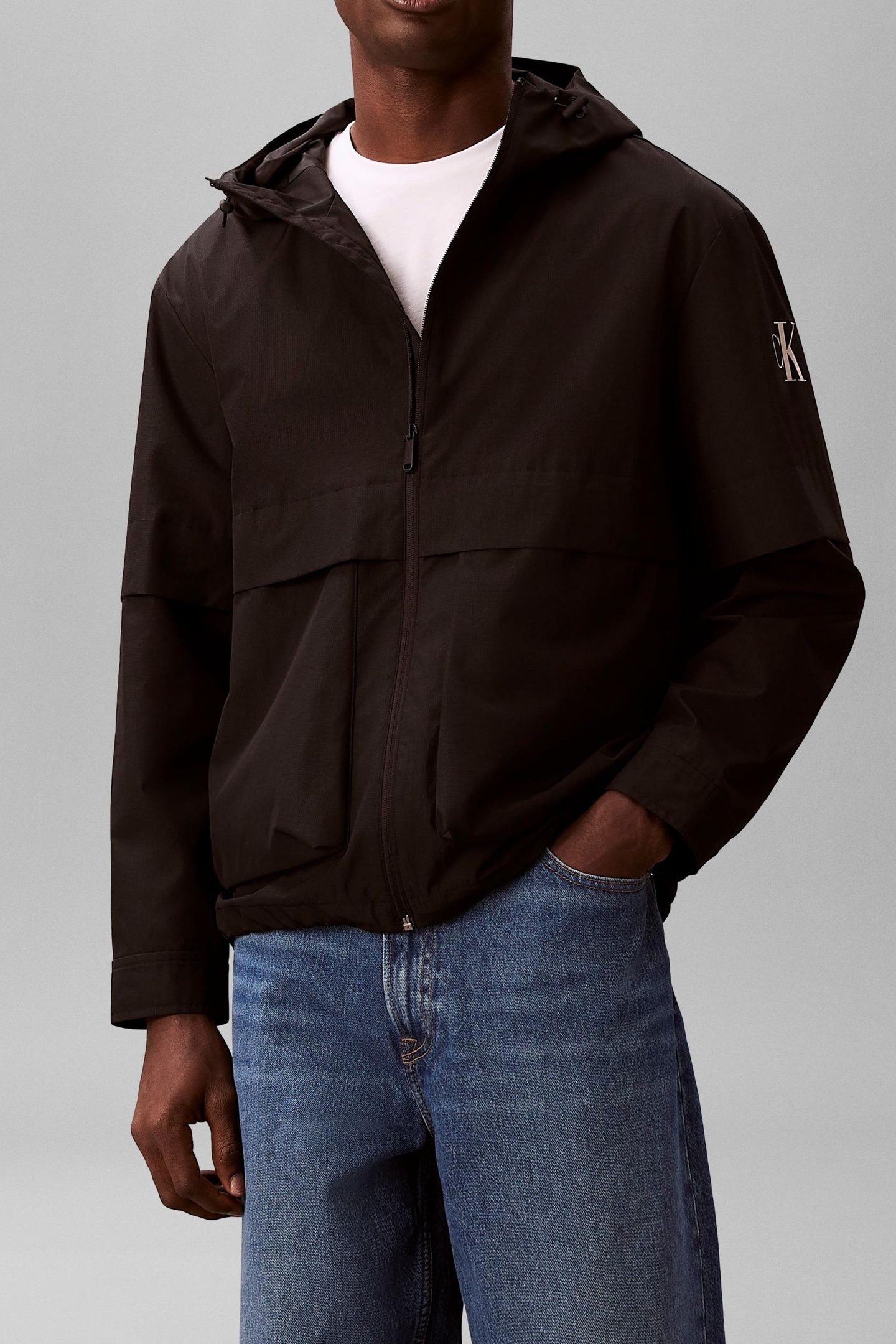 LONG SLEEVE RIPSTOP HOODED FLEECE BLACK 1