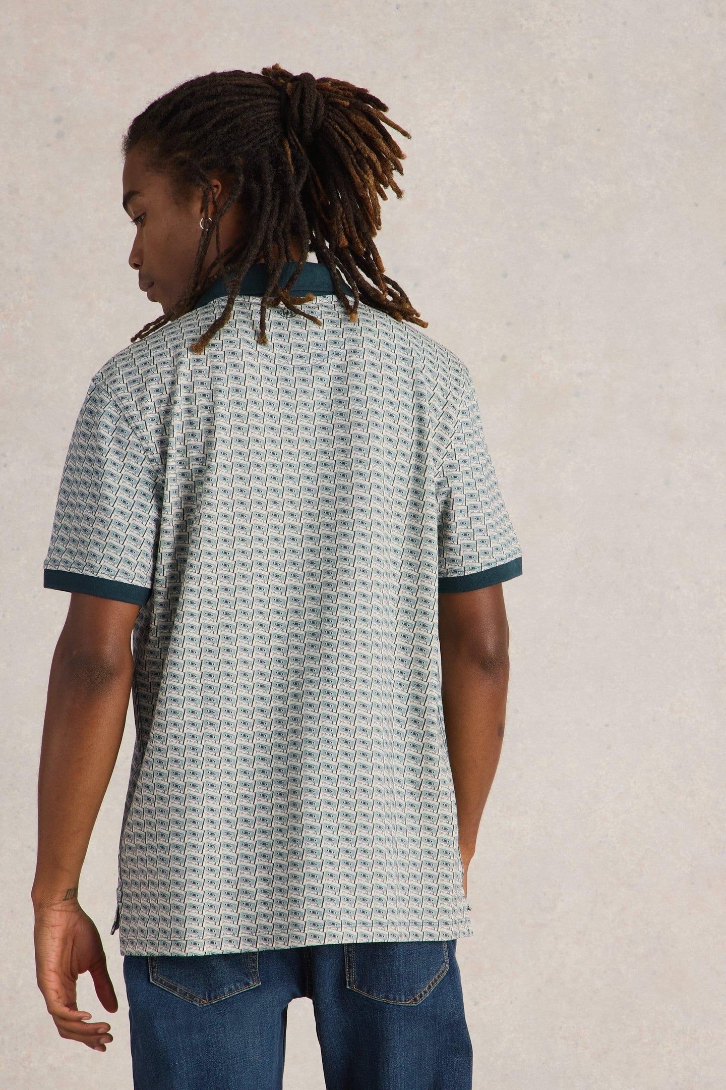CASETTE TAPE PRINTED POLO TEAL PRINT 2