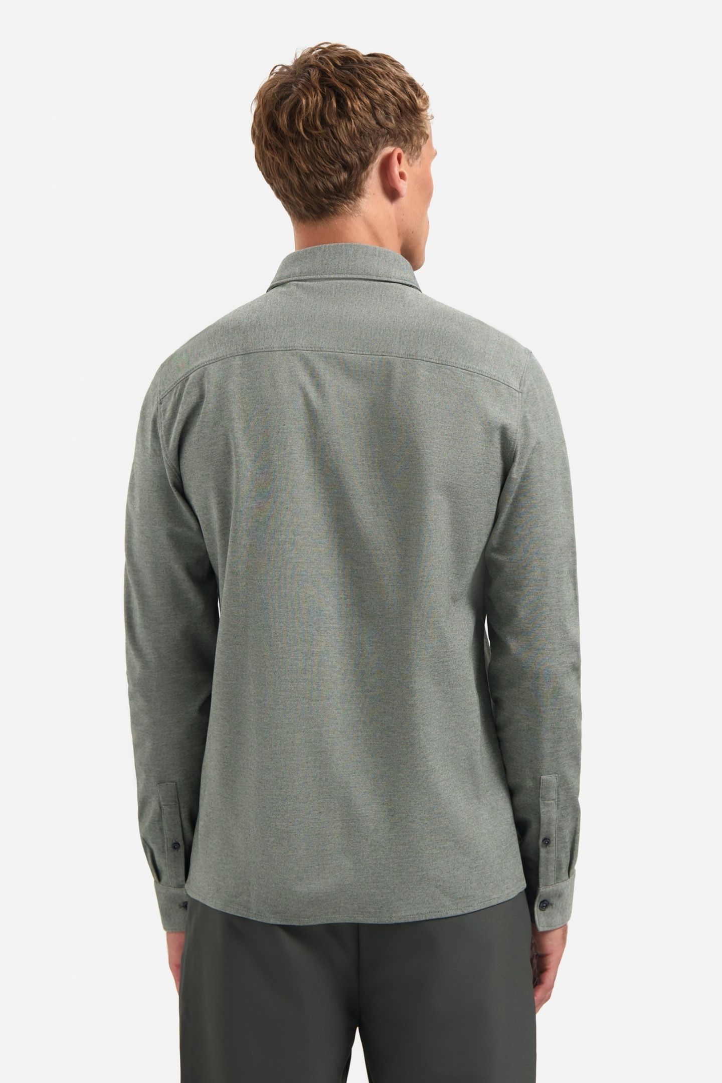 SHIRT JERSEY MELANGE STRETCH DARK GREEN 3
