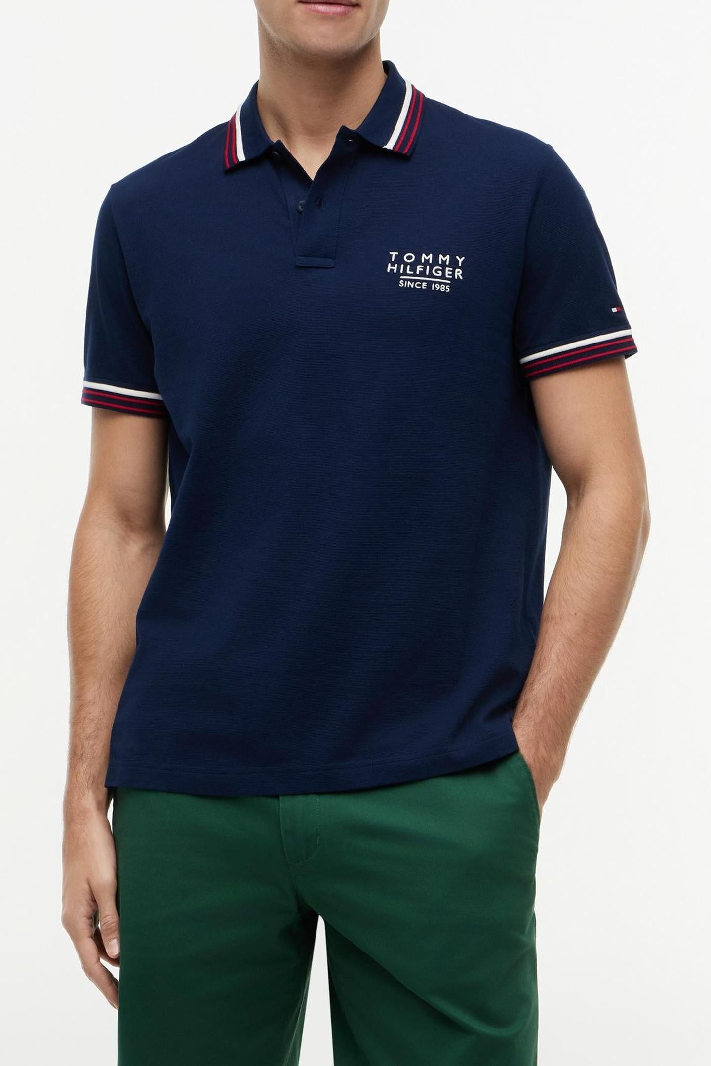 REGULAR FIT SIGNATURE COLLAR POLO SHIRT CARBON NAVY 1