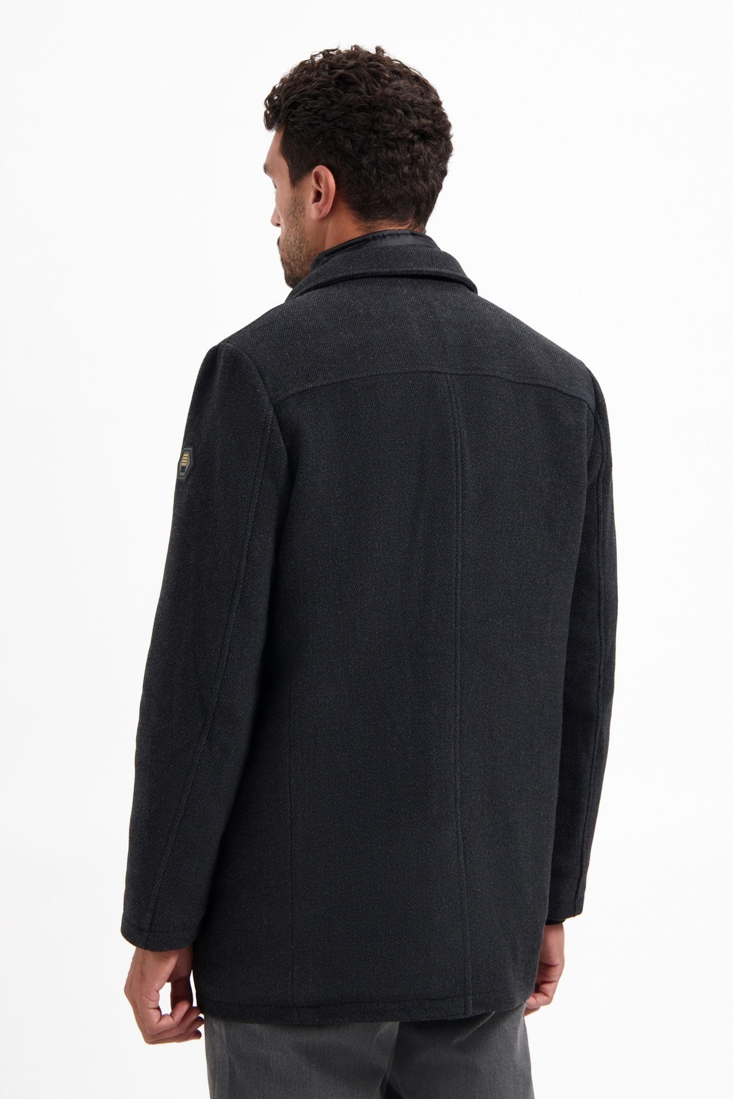 JACKET MID LONG FIT DETACHABLE FRONT WITH WOOL ANTRA MELANGE 3