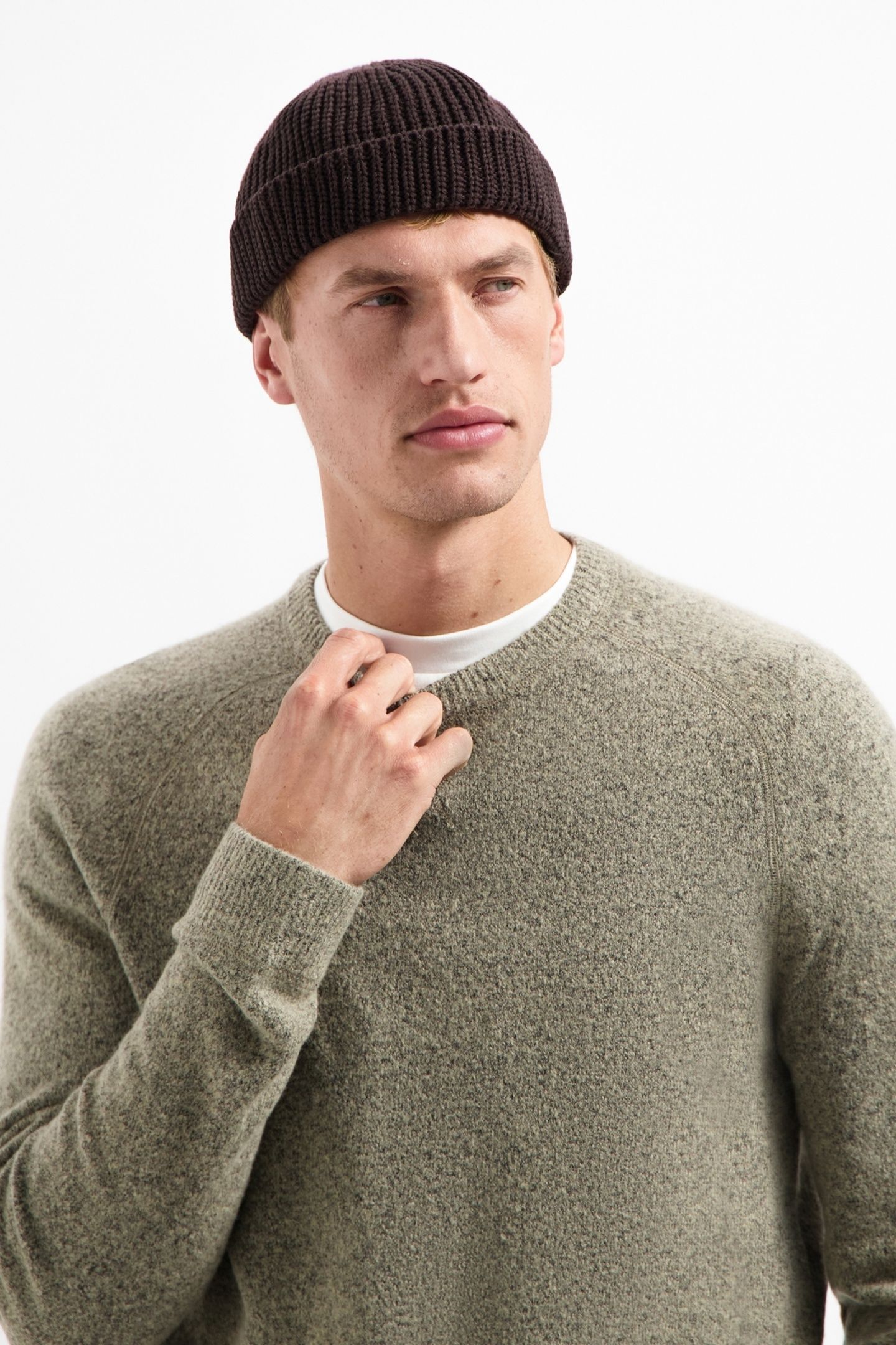 PULLOVER CREWNECK SOFT WOOL BLEND SAND 2