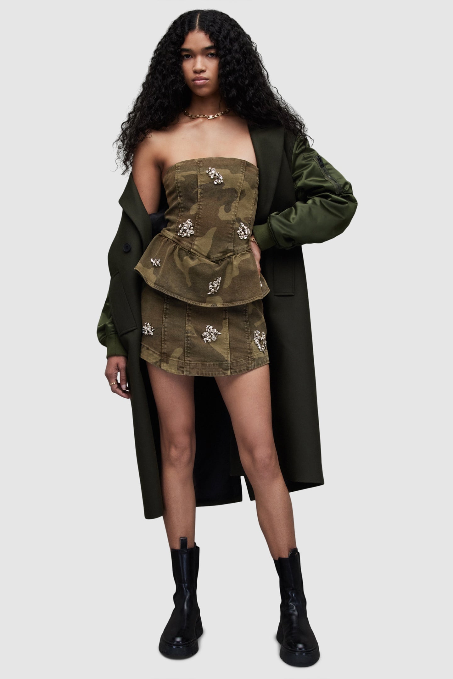 ANDY CAMO EMB DRESS CAMO GREEN 3