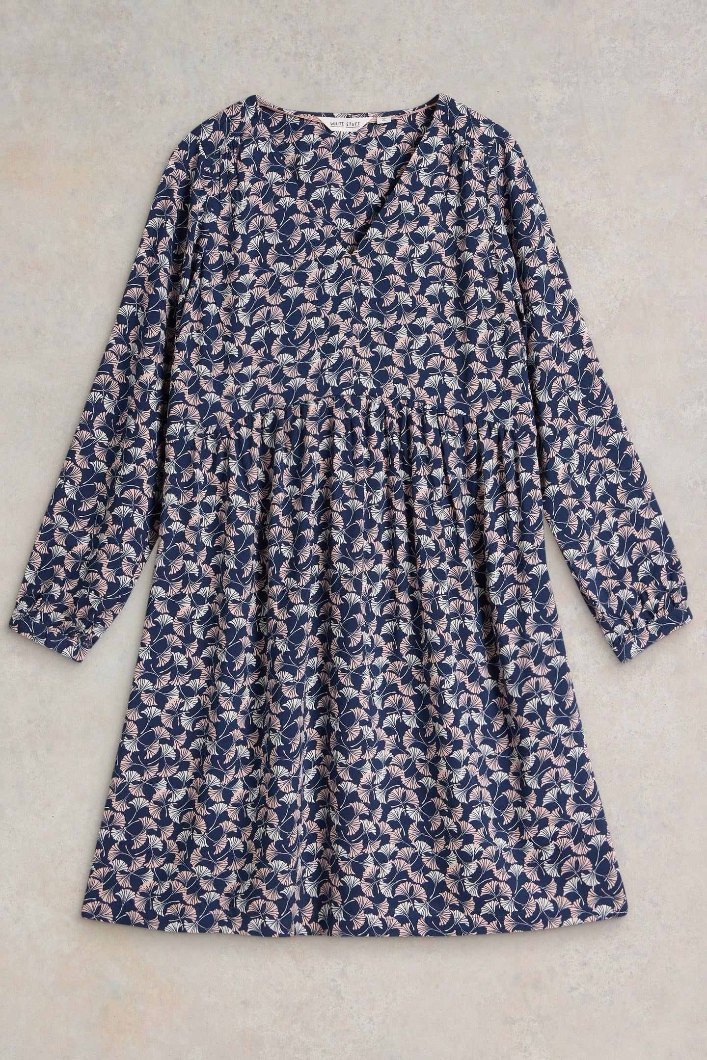 PENELOPE ECO VERO DRESS NAVY PRINT 4