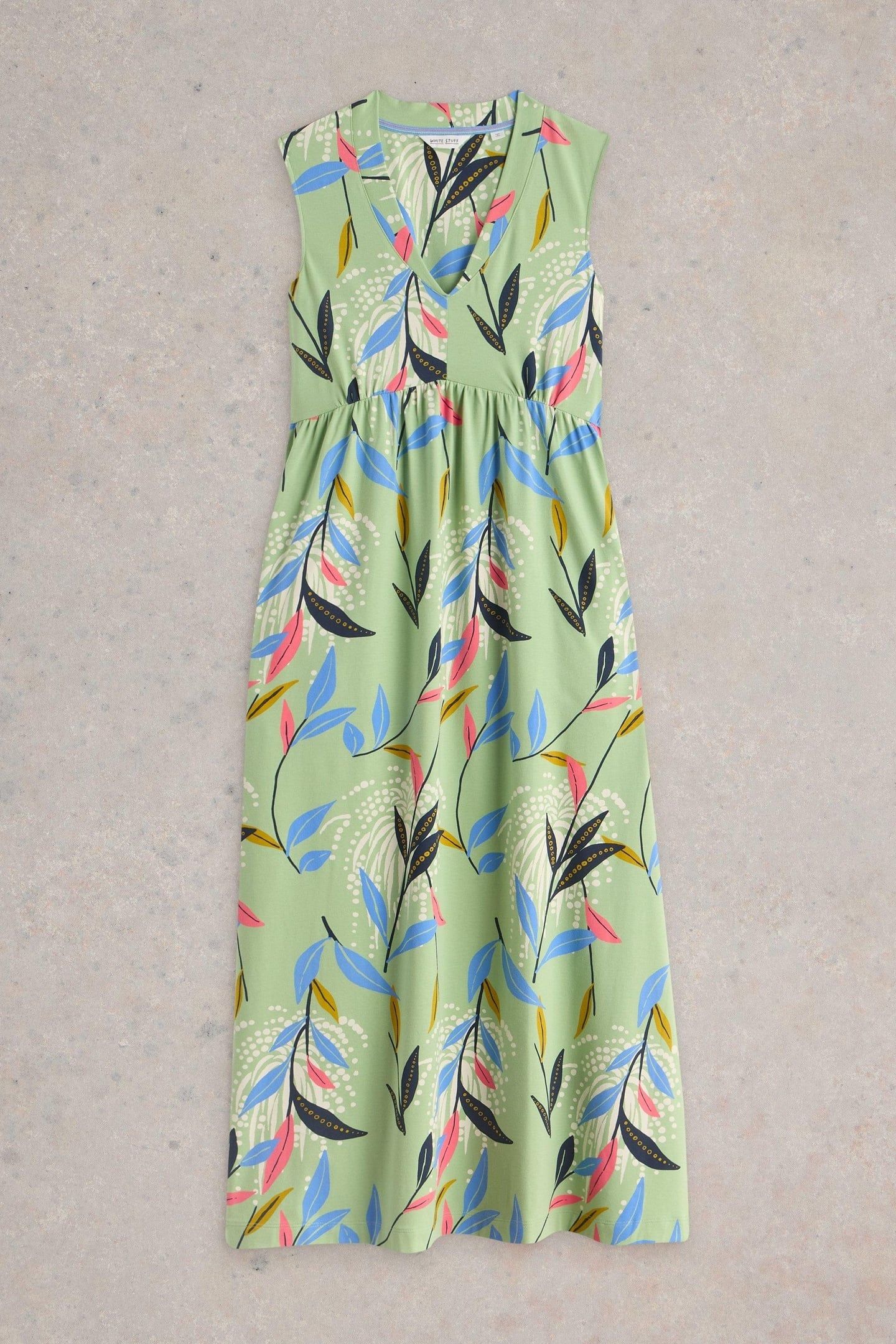 ARCHER JERSEY MAXI DRESS GREEN MULTI 5