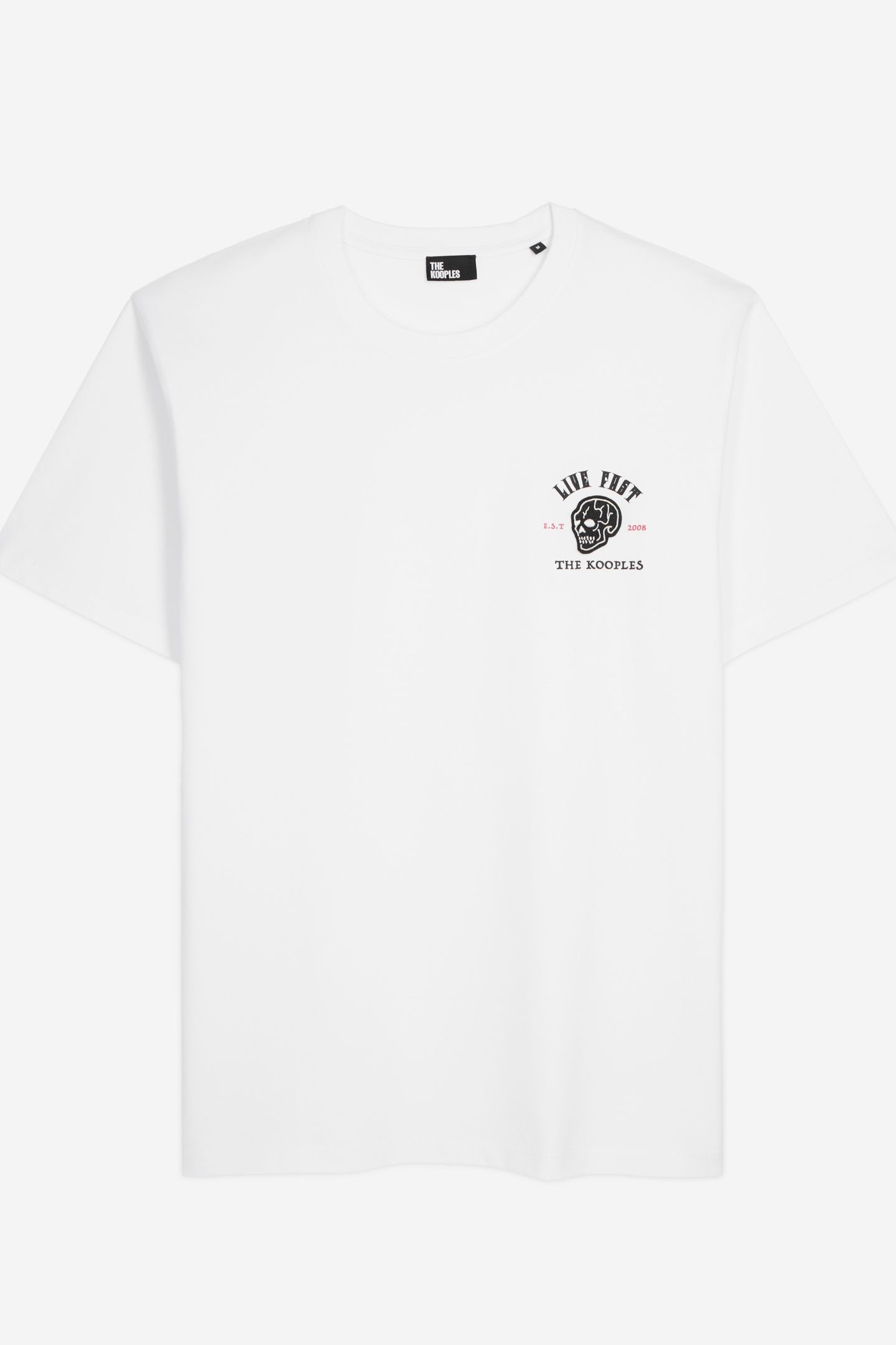 SHORT-SLEEVED T-SHIRT WITH EMBROIDERY AND SKULL PRINT WHITE 5
