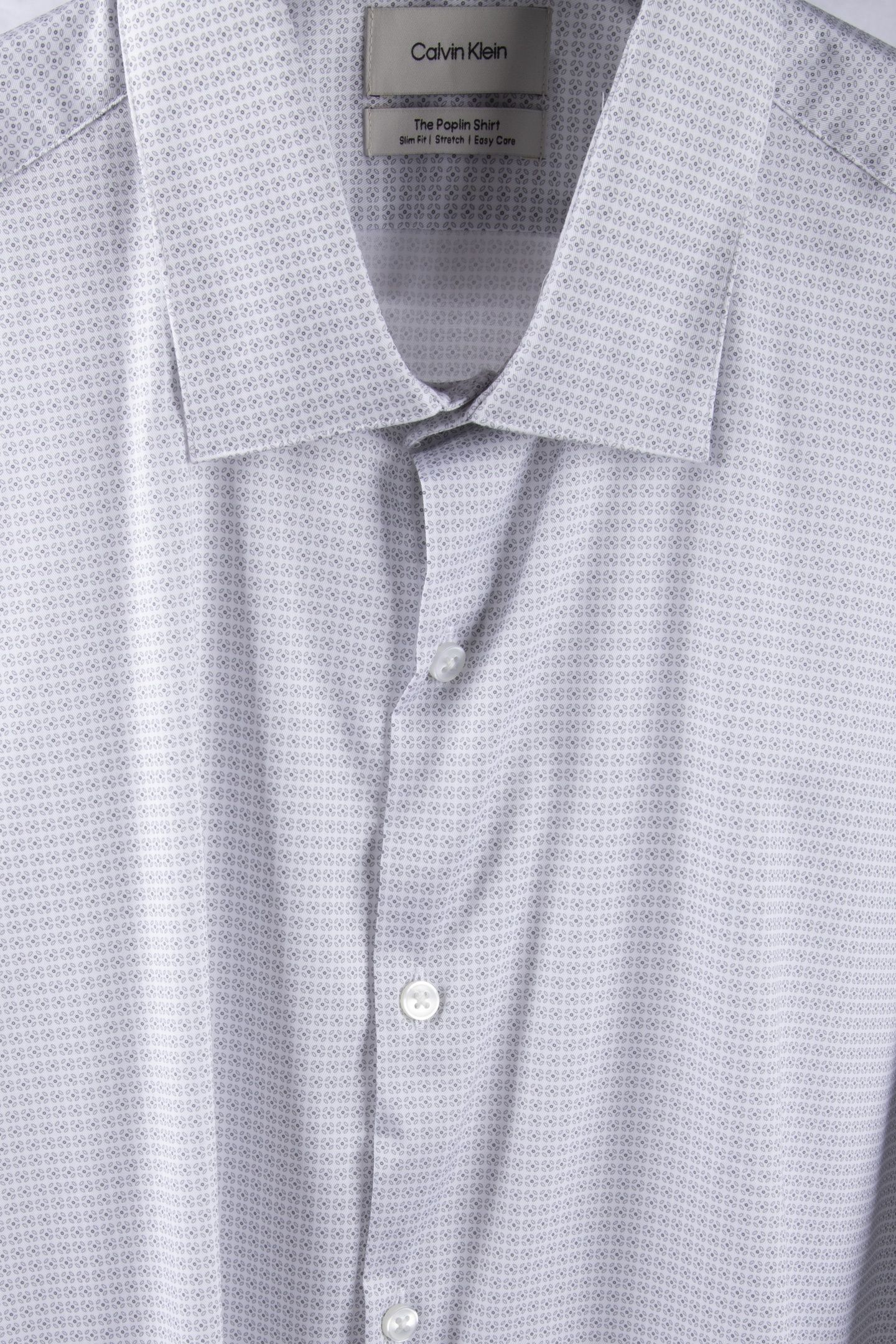 SLIM ESSENTIAL POPLIN SHIRT GREY MULTI 4