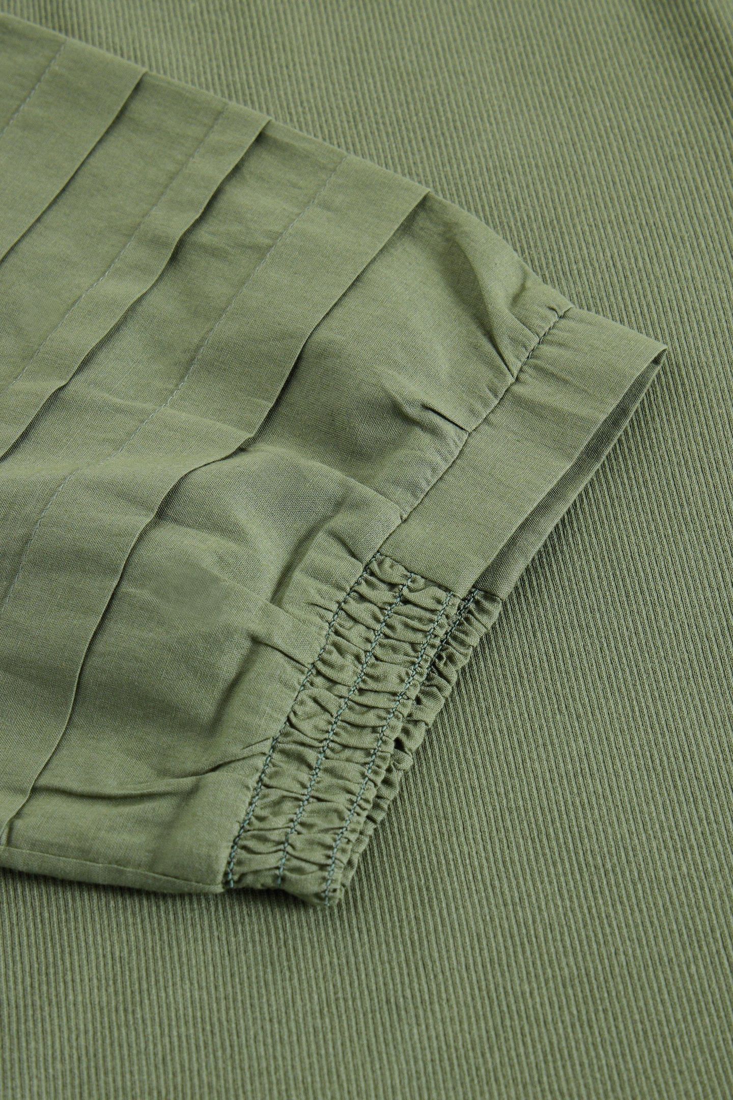 CLAUDIA FABRIC MIX DRESS DUSTY GREEN 6