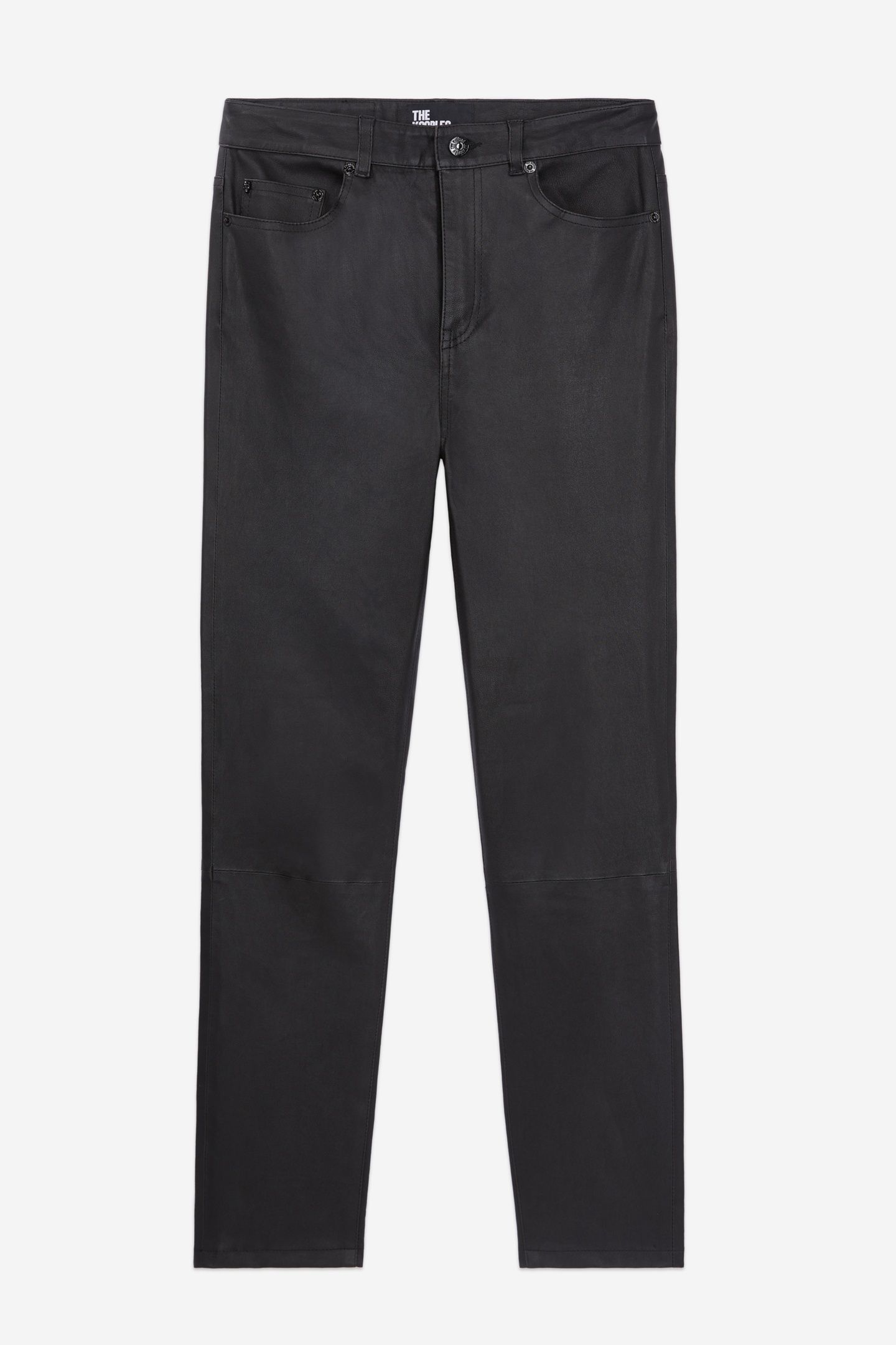 SLIM FIT STRETCH LEATHER TROUSERS BLACK 3