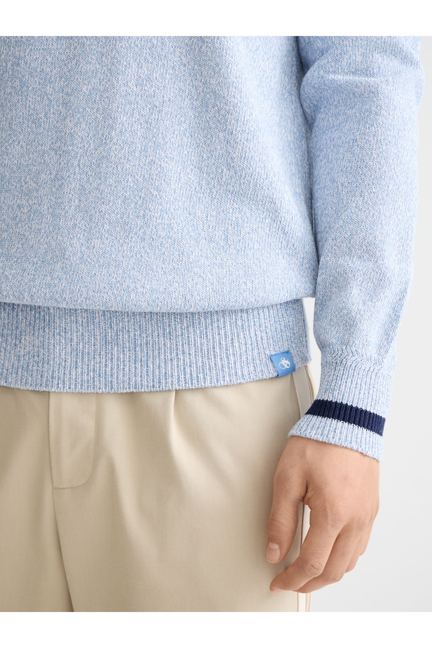 MELANGE REGULAR FIT CREW NECK FADED DENIM MELANGE 6