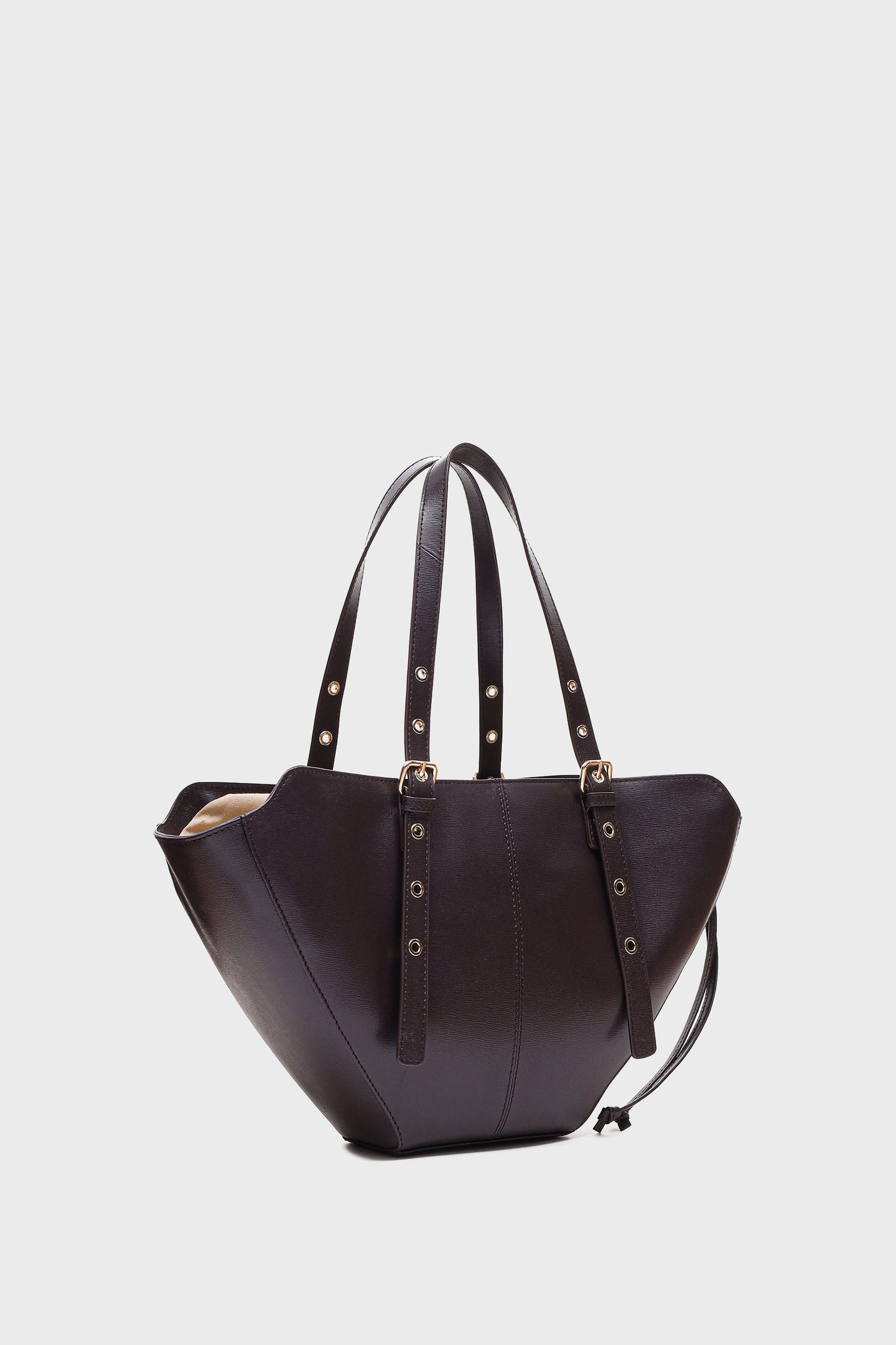 SMALL NORA FLORENCE CHOCOLATE W. GOLD 2