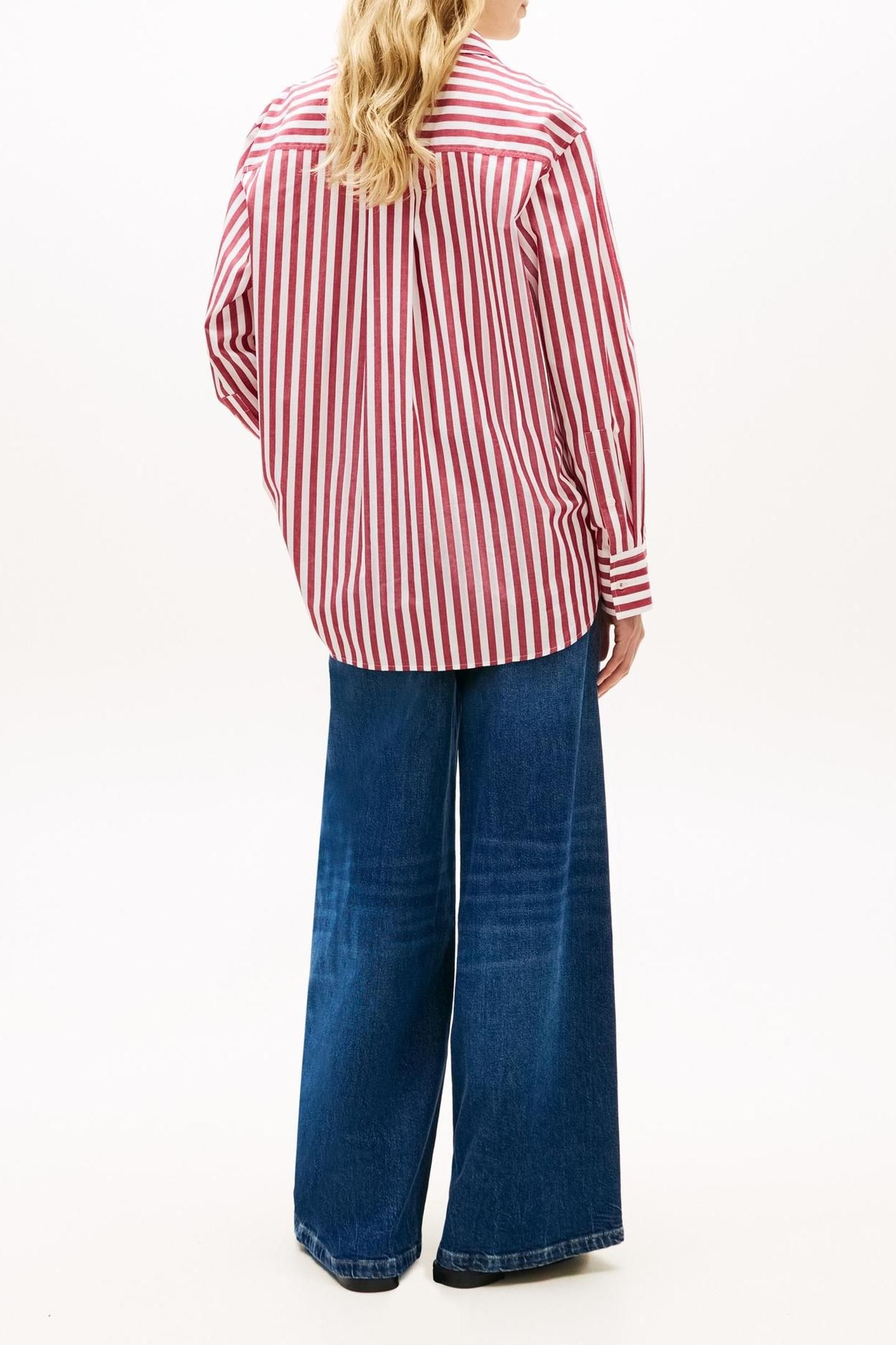ESS POPLIN EASY FIT WIDE BANKER ECRU LIBERTY RED 2