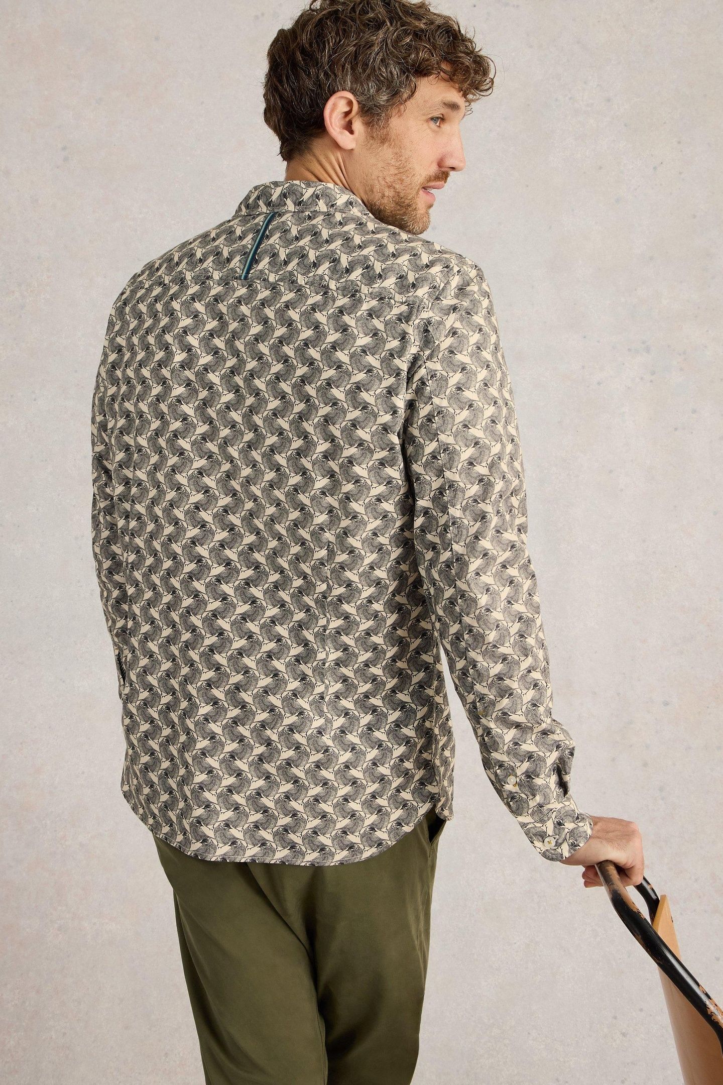 BIRD PRINTED SHIRT WHITE PRINT 2