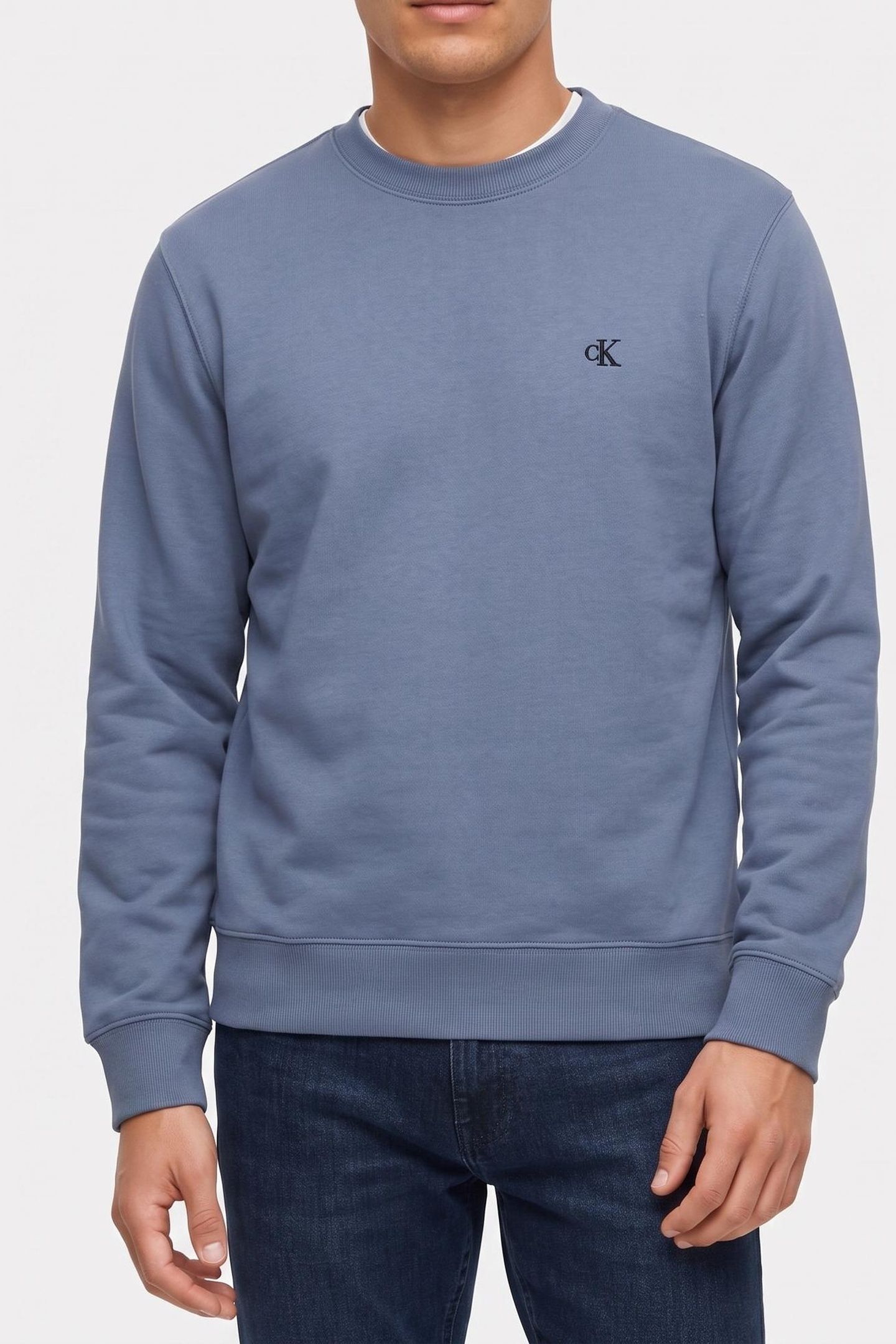 LONG SLEEVE CLASSIC 350GSM TERRY MONOGRAM DUSTY SAILOR BLUE 1