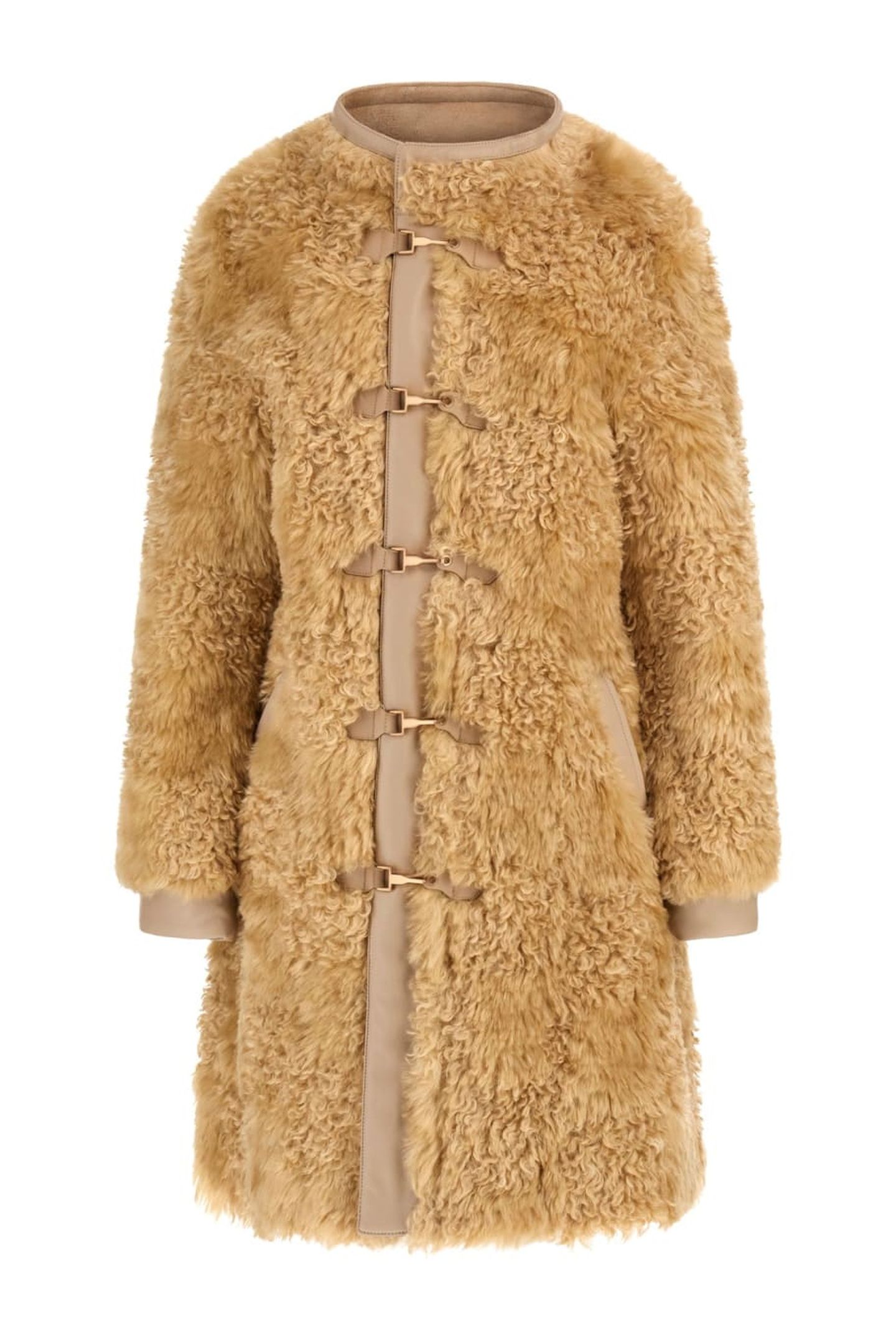 RACHEL FAUX FUR MIDI SAND GRAIN MULTI 5