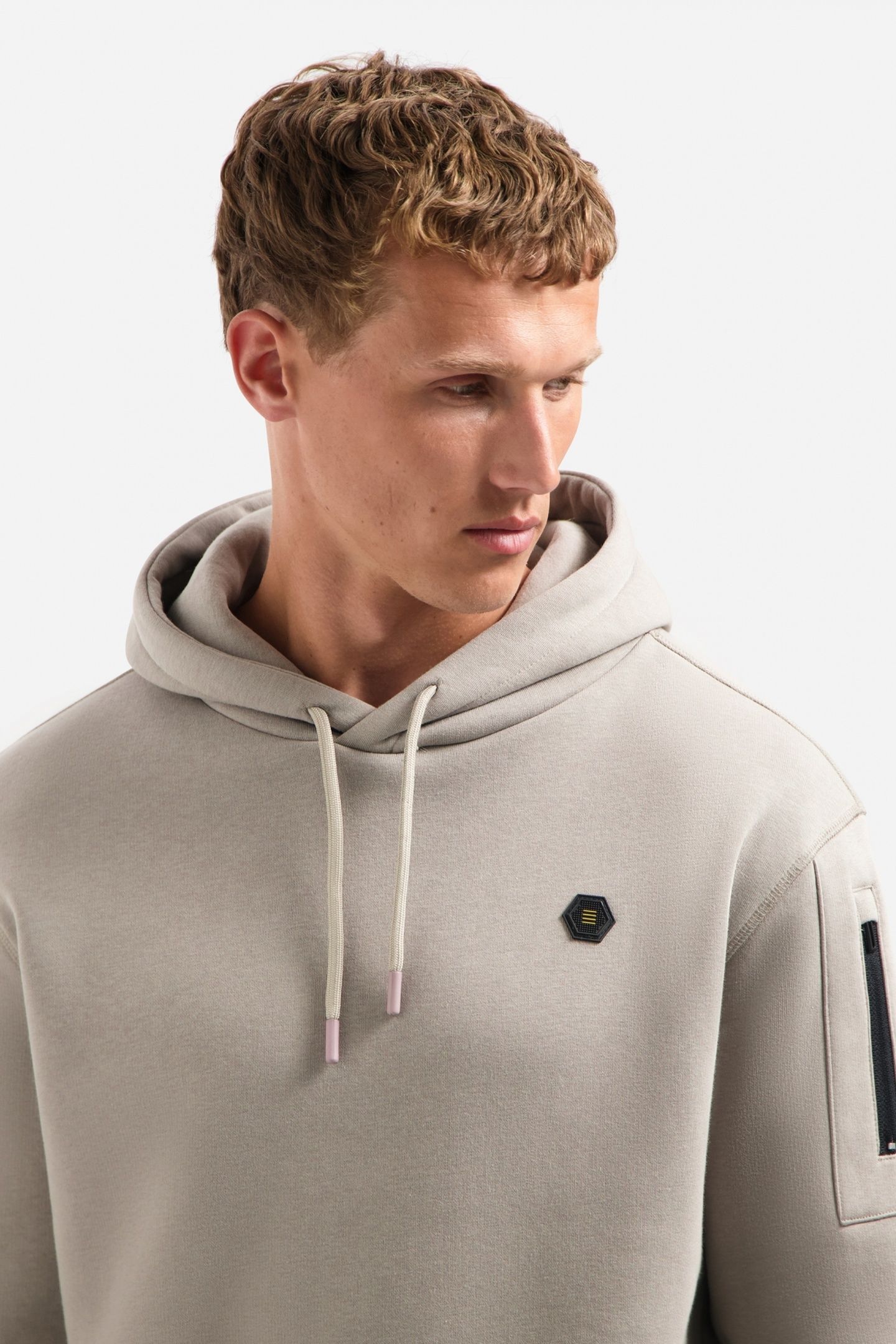SWEATER HOODED BRUSHED CLAY 6
