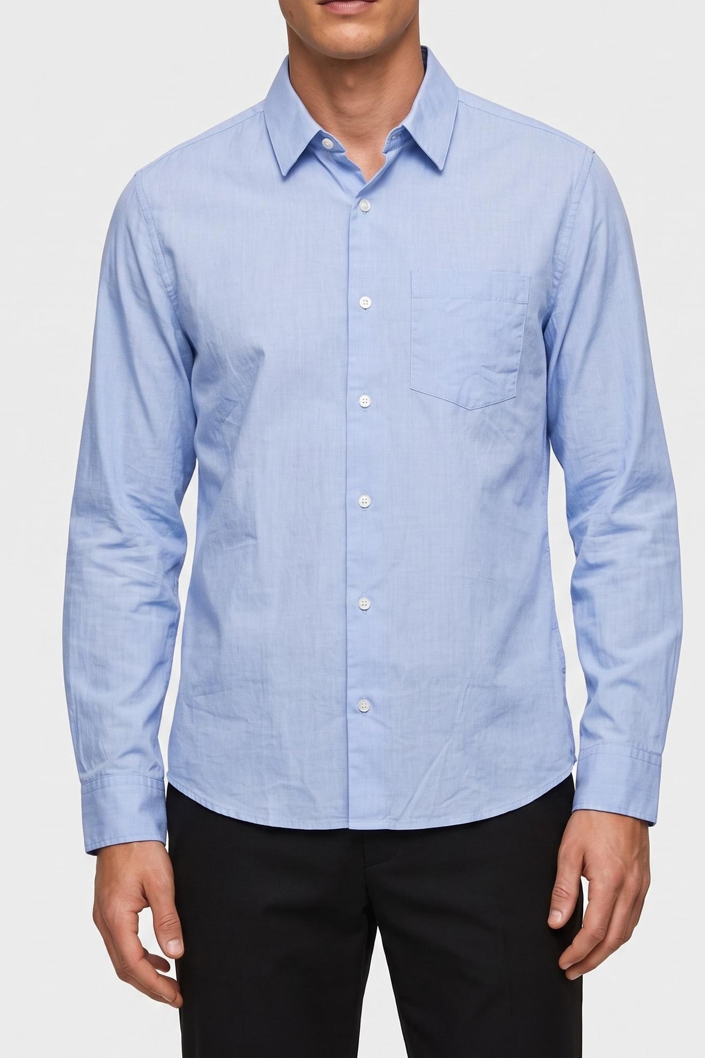 LS EOE WASHED POPLIN SHIRT MARINA 1