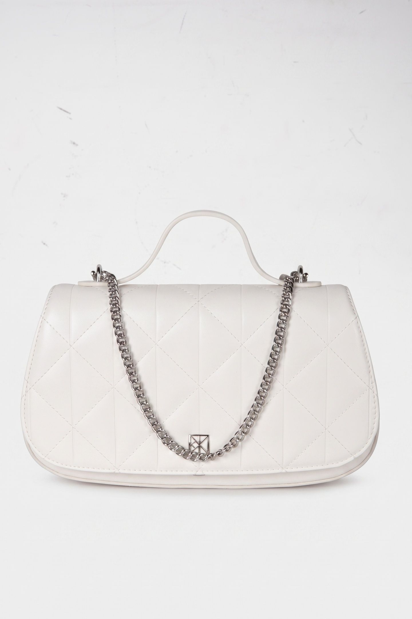 QUILTED TOP HANDLE CROSSOVER LILY WHITE 2
