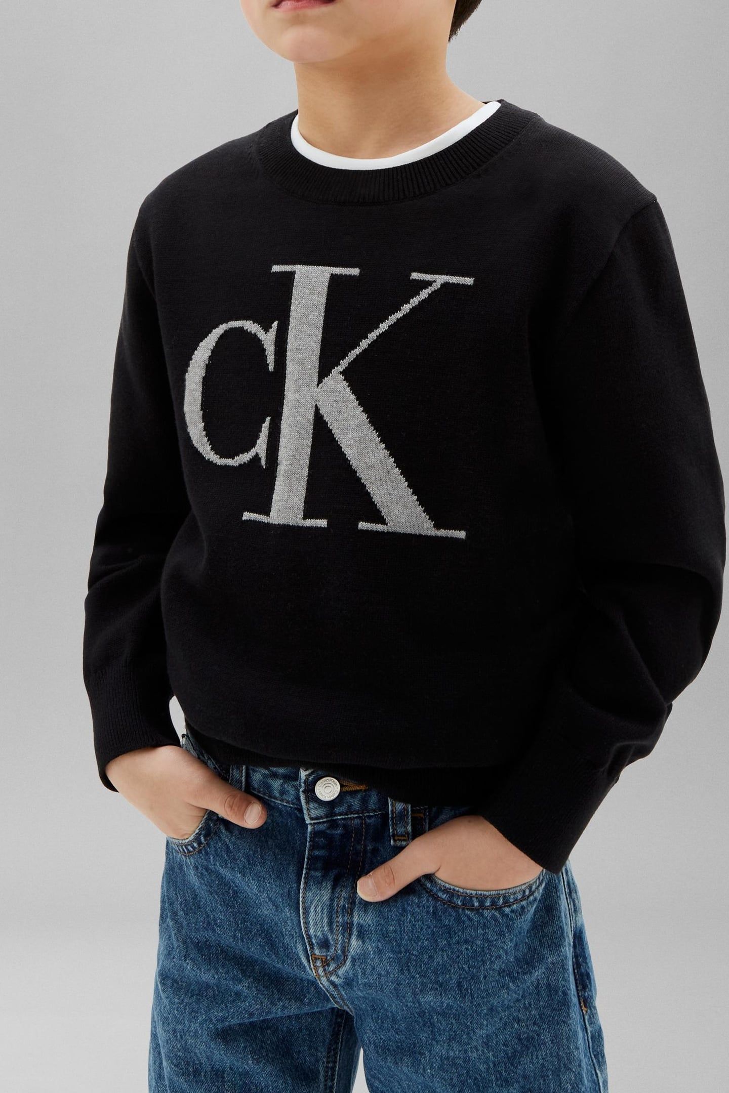 BOYS MONOGRAM REGULAR SWEATER BLACK 1