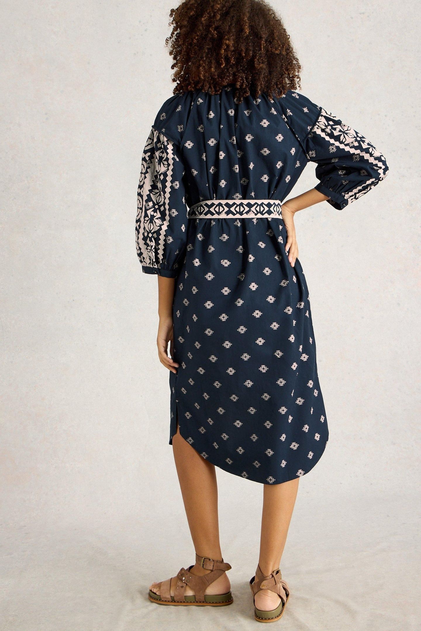 ELLA EMBROIDERED DRESS NAVY MULTI 3