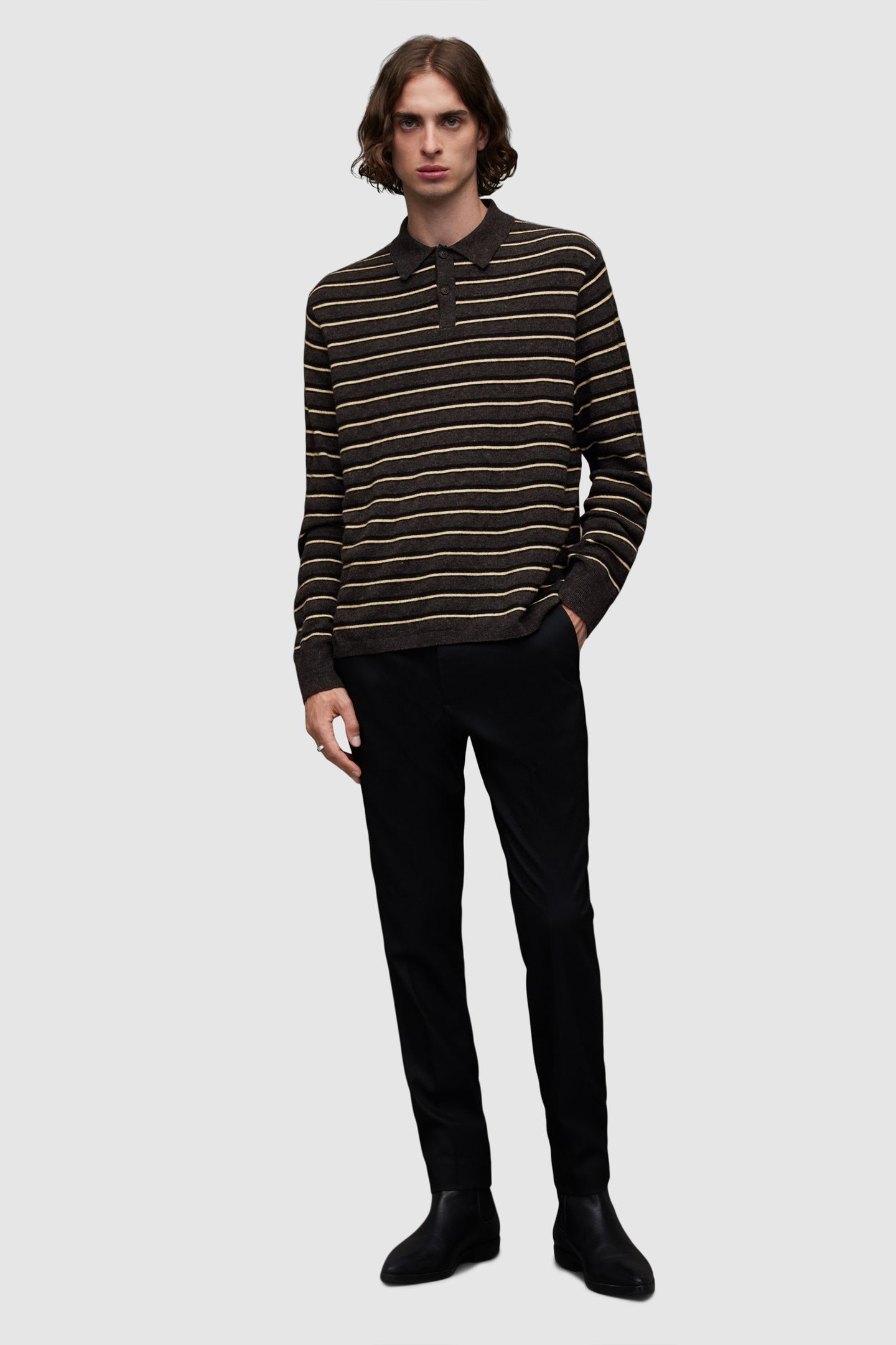 STAFFORD LS POLO CINDER ML/BLK/YELW 1