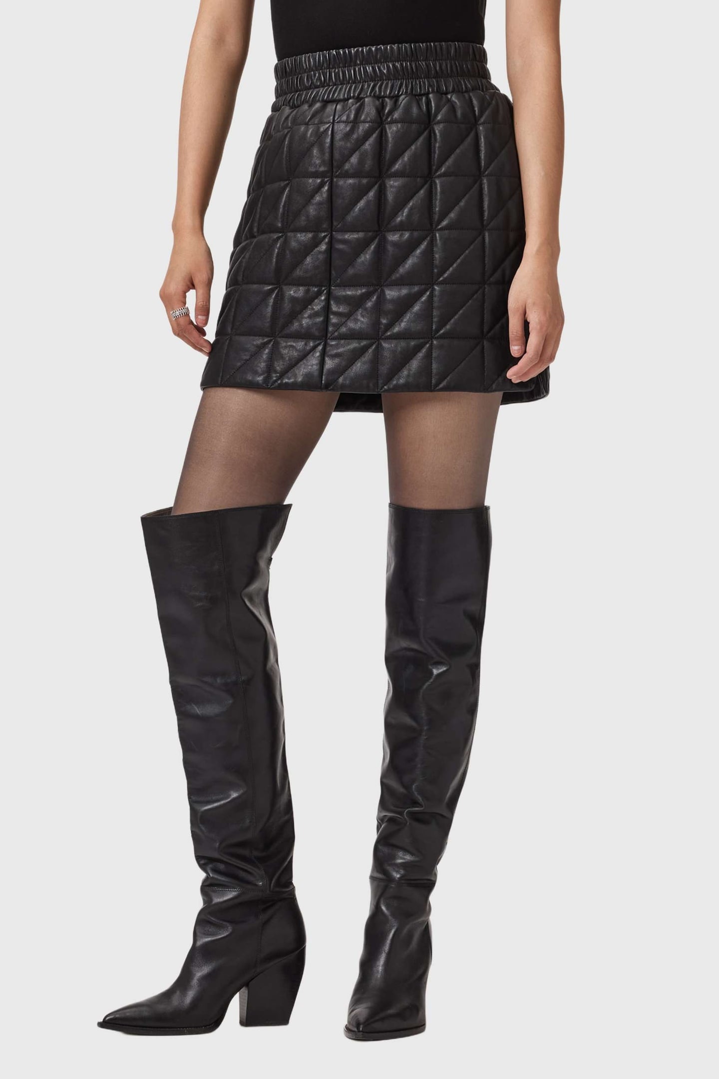CARLY QUILTED SKIRT BLACK 4
